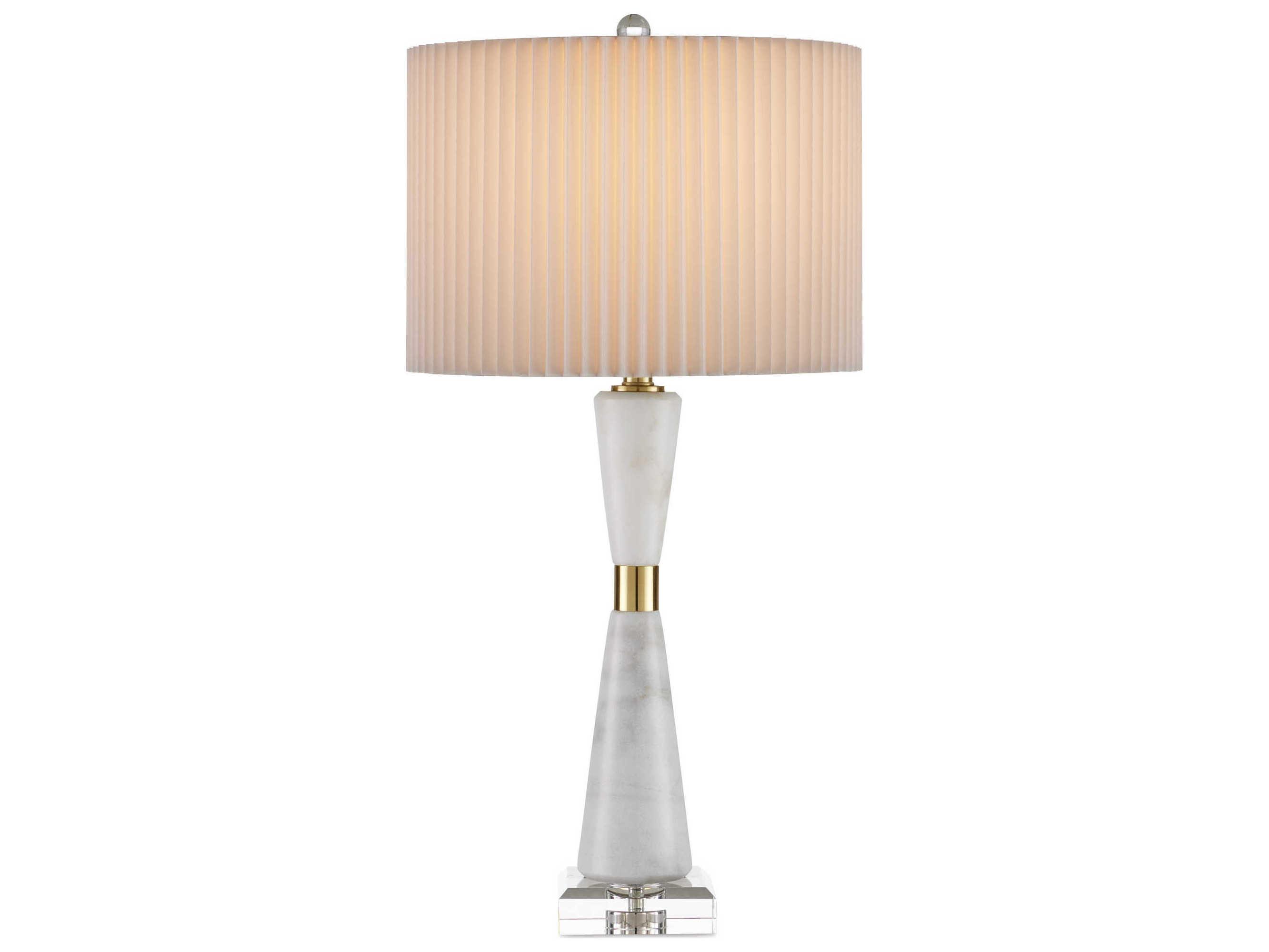 Currey & Company Edelmar White Clear Natural Brass Buffet Lamp