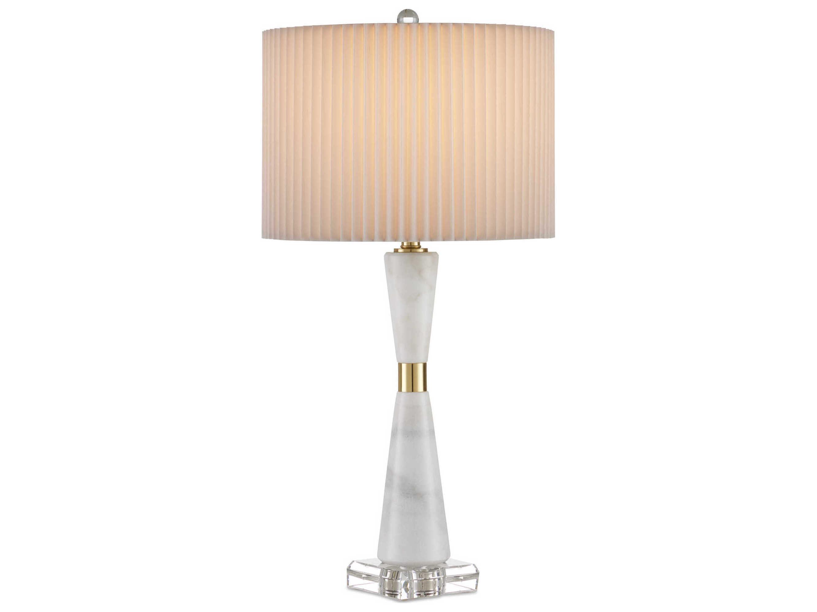 Currey & Company Edelmar White Clear Natural Brass Buffet Lamp
