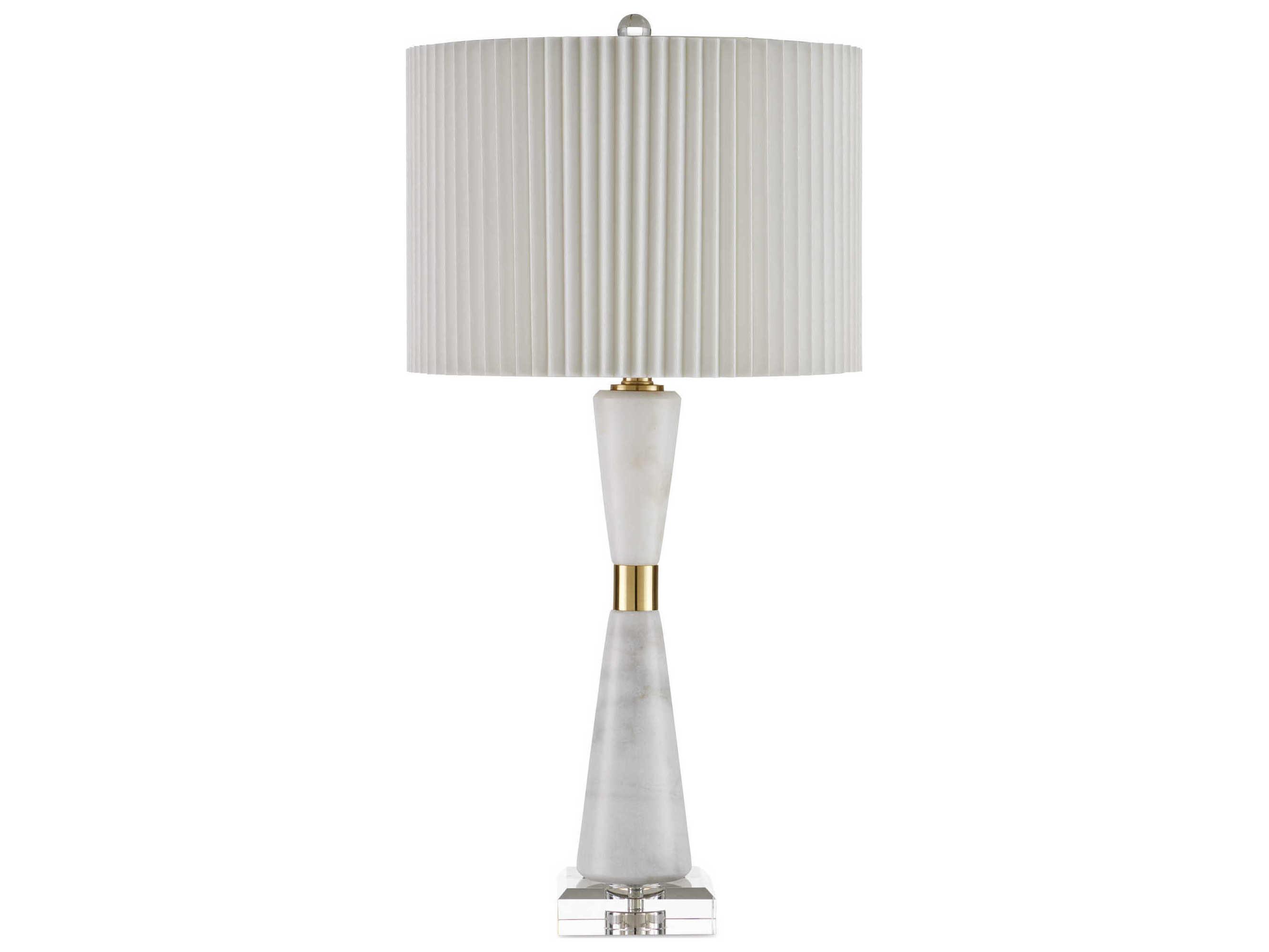Currey & Company Edelmar White Clear Natural Brass Buffet Lamp