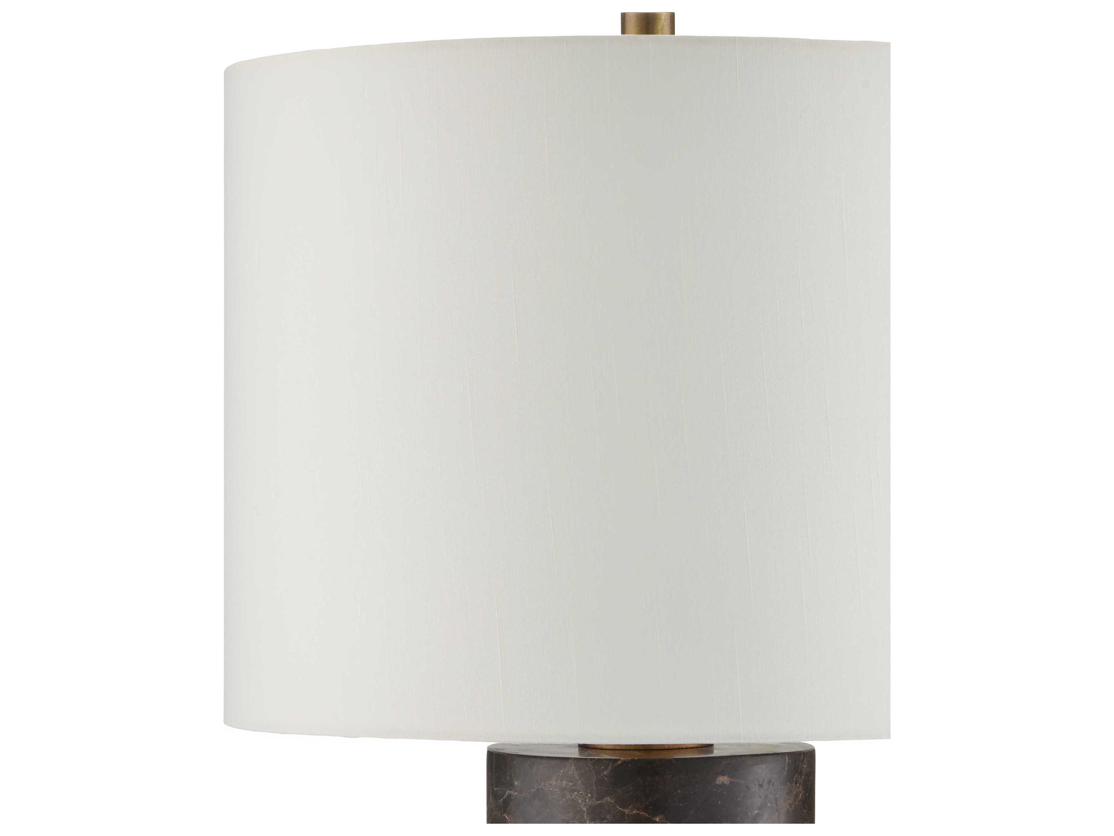 Currey & Company Vespera Coffee Brown Antique Brass Light Eggshell Shantung Buffet Lamp