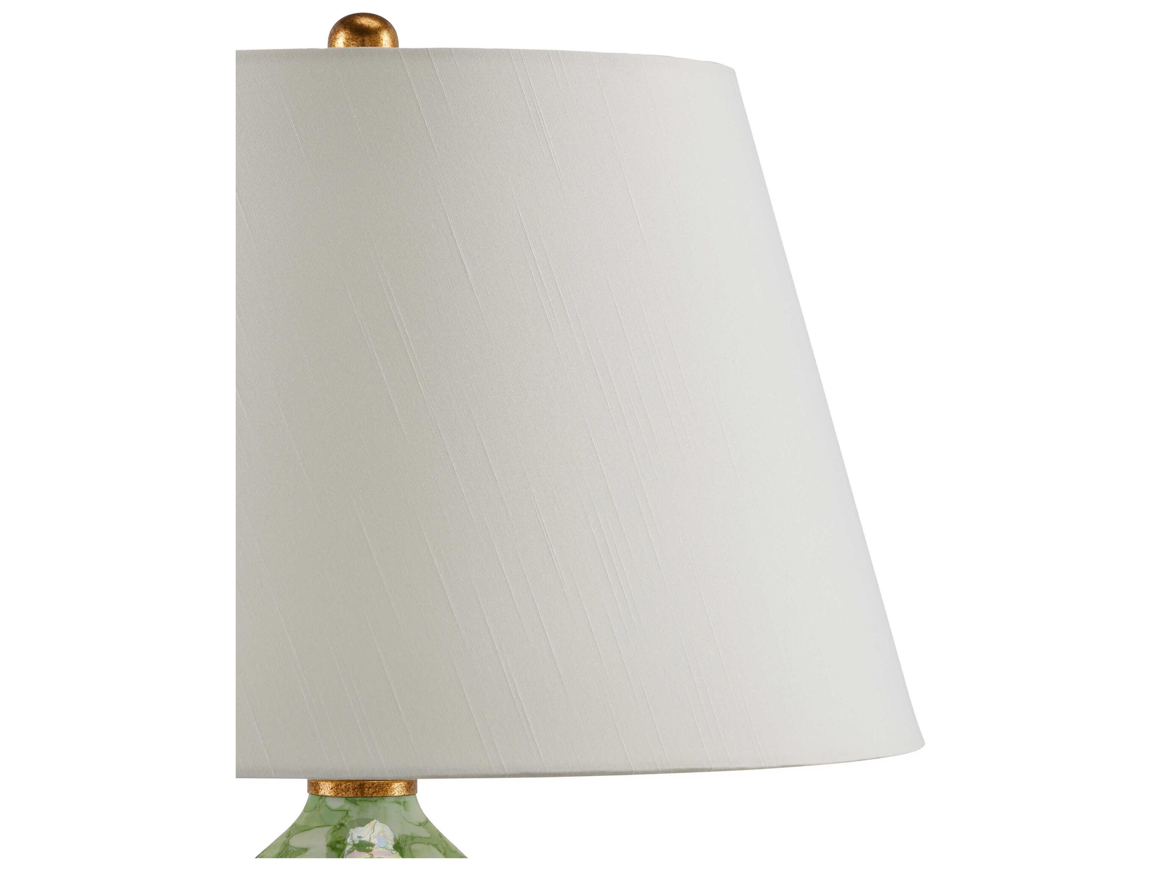 Currey & Company Eau de Nil Green Textured Antique Gold Leaf Buffet Lamp