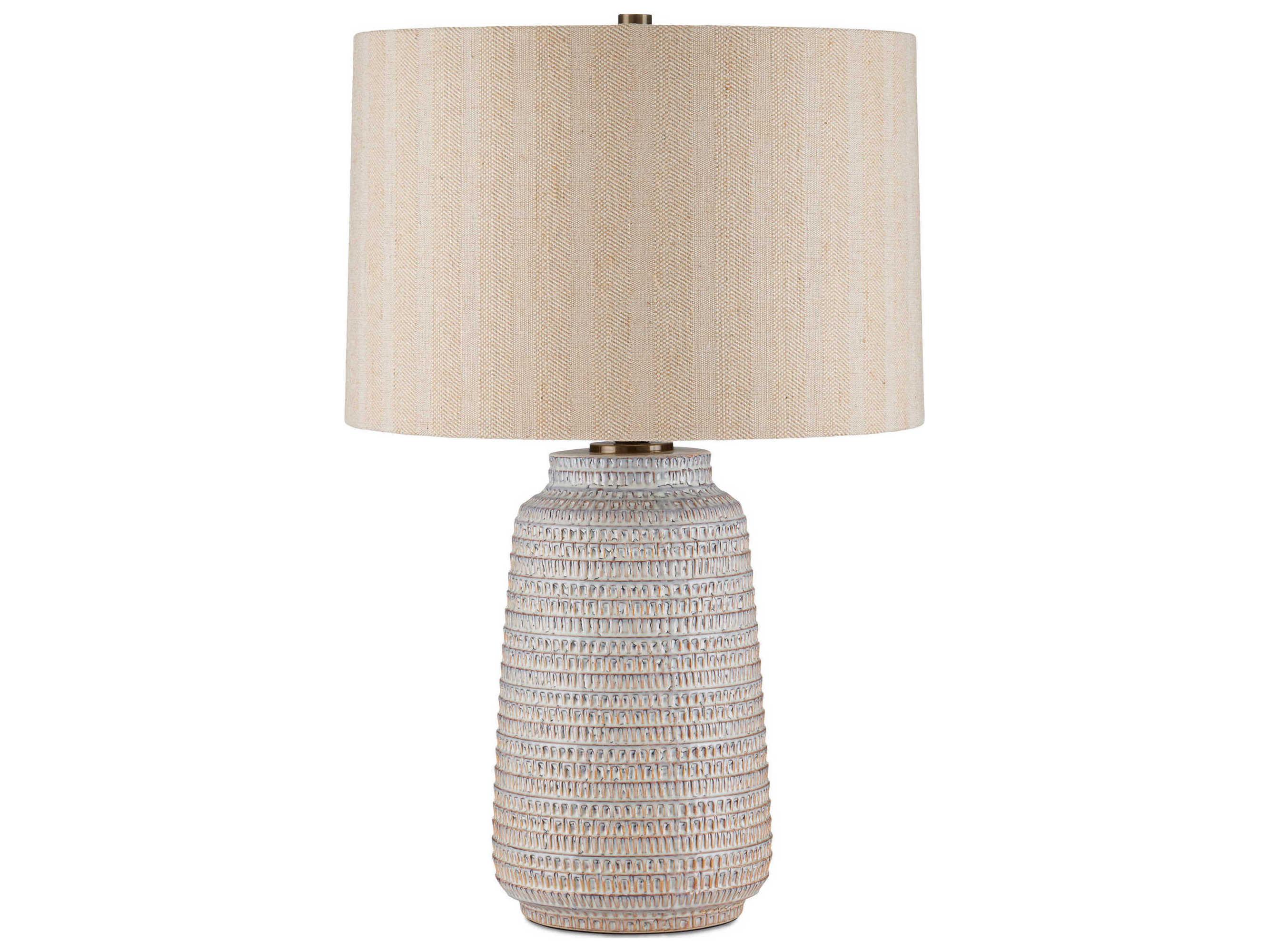 Currey & Company Owen Natural Textured Linen Brown Buffet Lamp