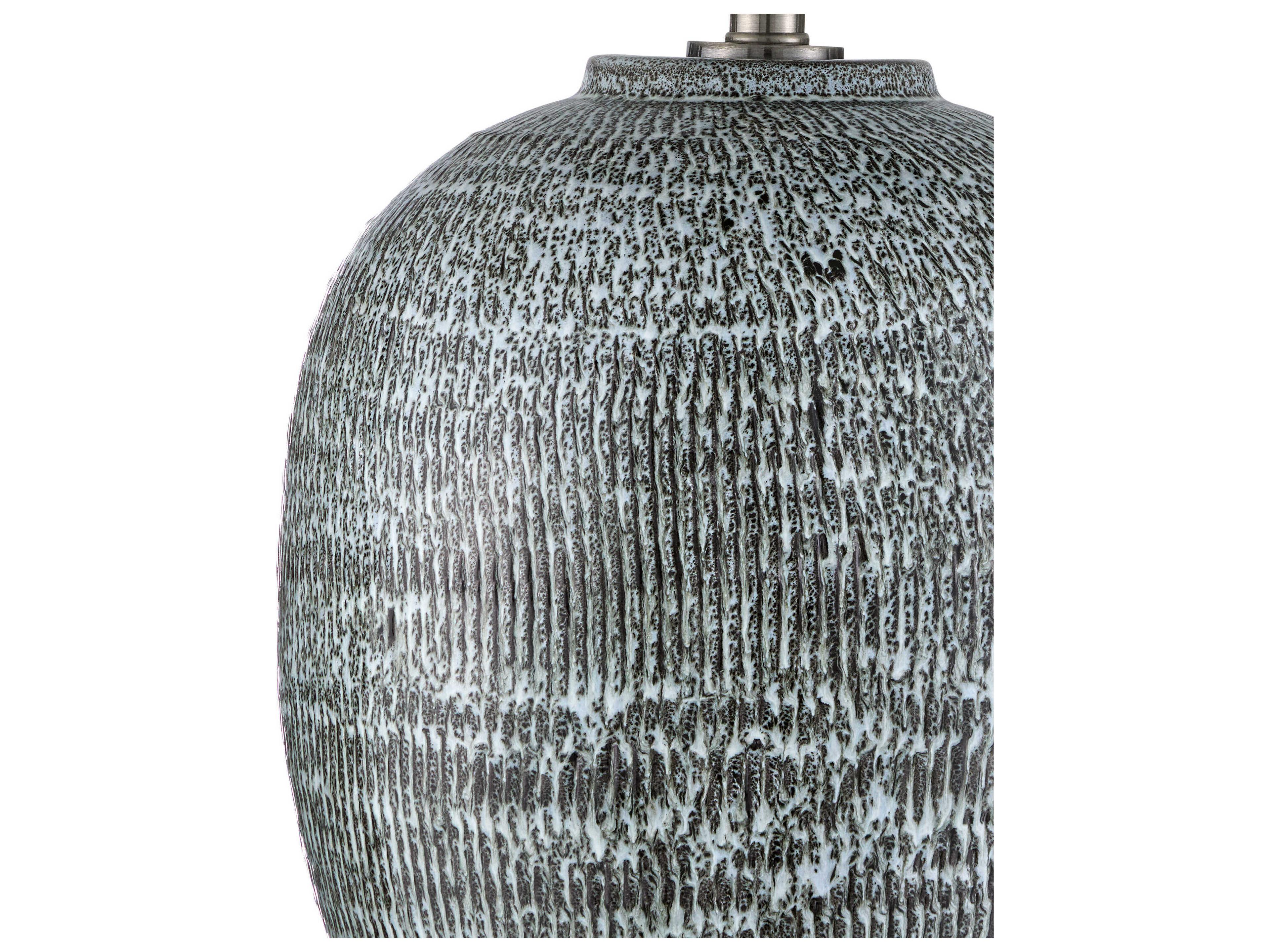 Currey & Company Agatha Reactive Black White Buffet Lamp