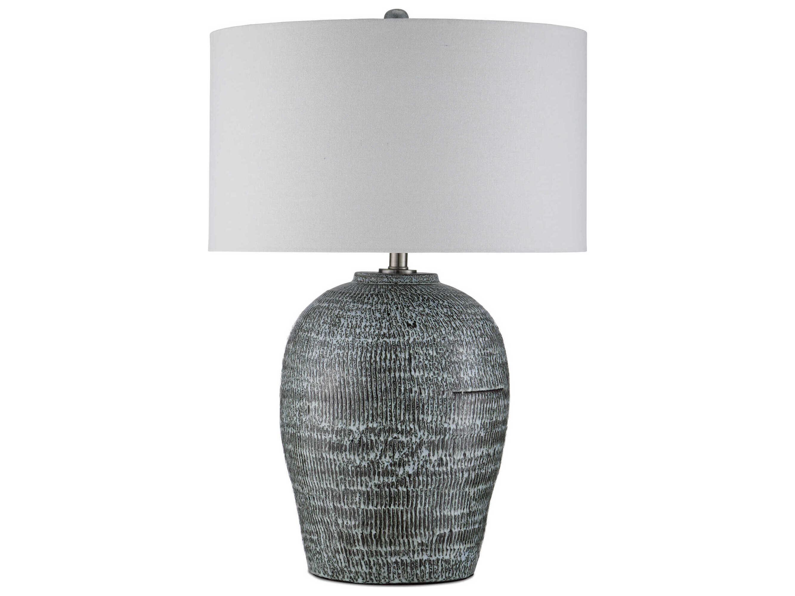 Currey & Company Agatha Reactive Black White Buffet Lamp