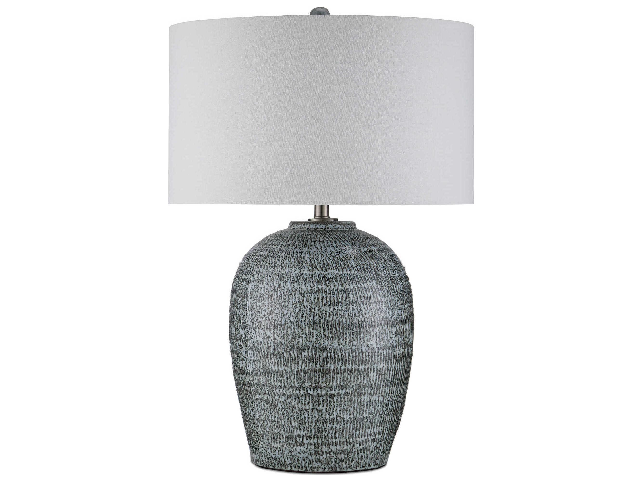 Currey & Company Agatha Reactive Black White Buffet Lamp