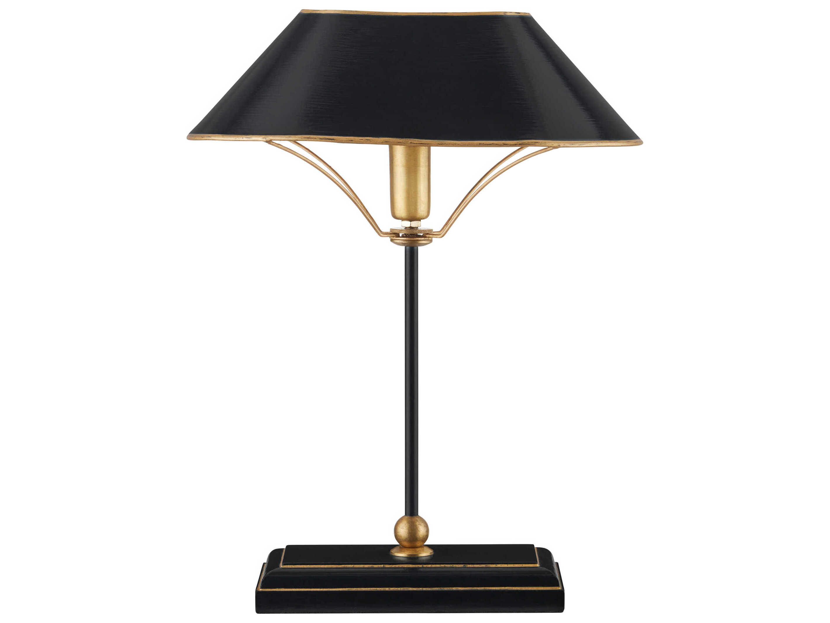 Currey & Company Daphne Black Antique Gold Metal Traditional Table Lamp
