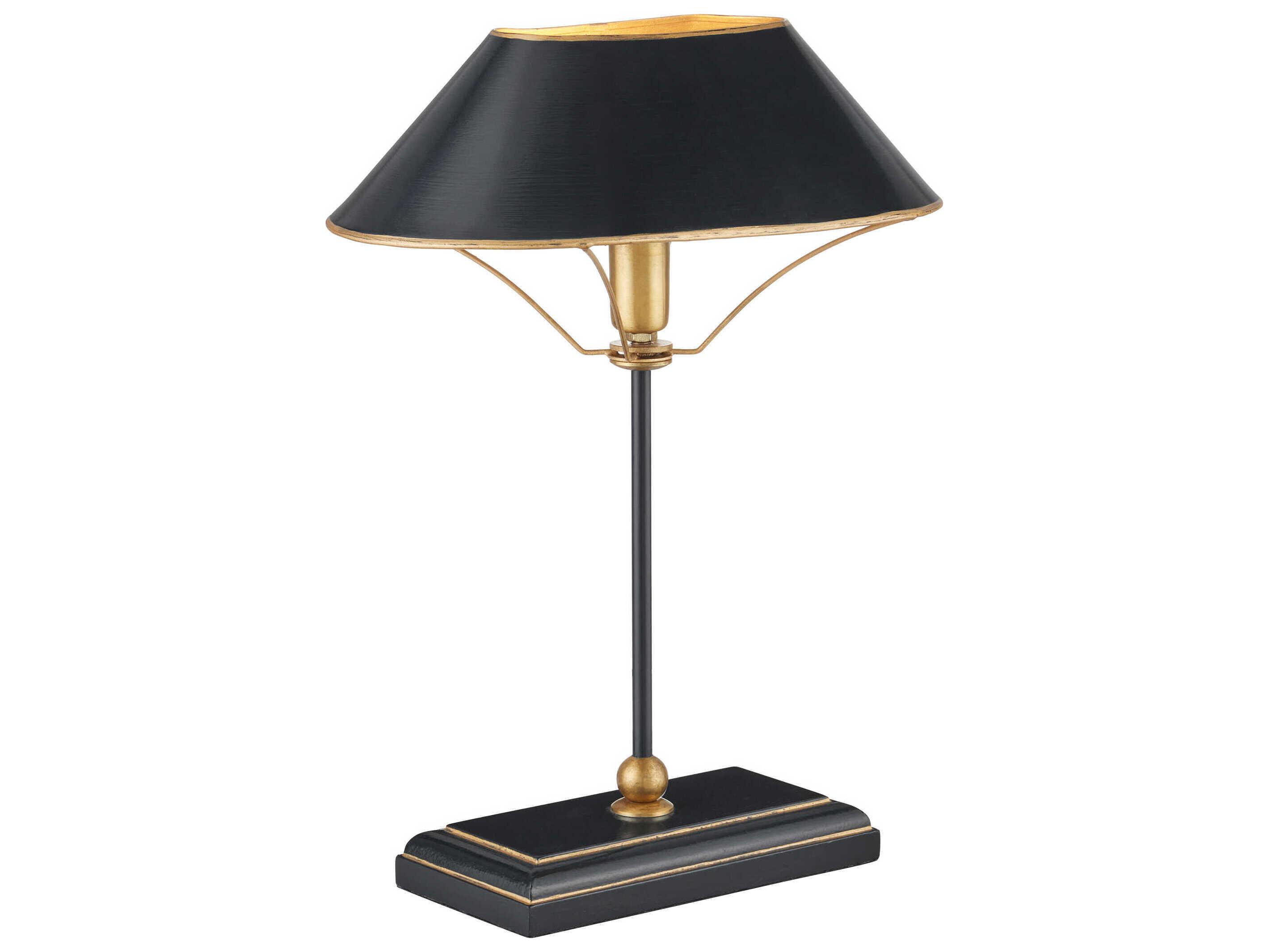 Currey & Company Daphne Black Antique Gold Metal Traditional Table Lamp
