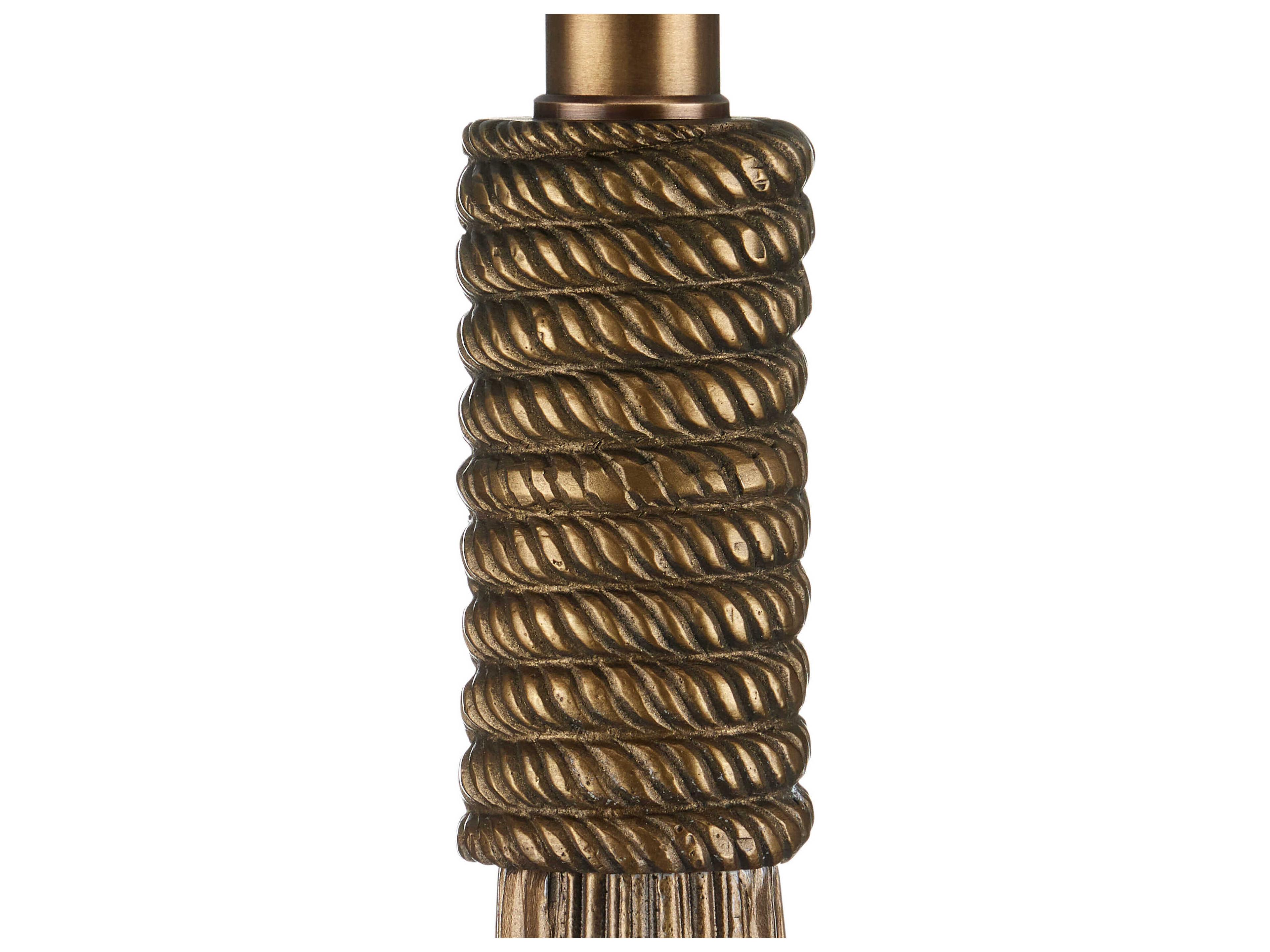 Currey & Company Baroque Antique Brass Black Linen Buffet Lamp