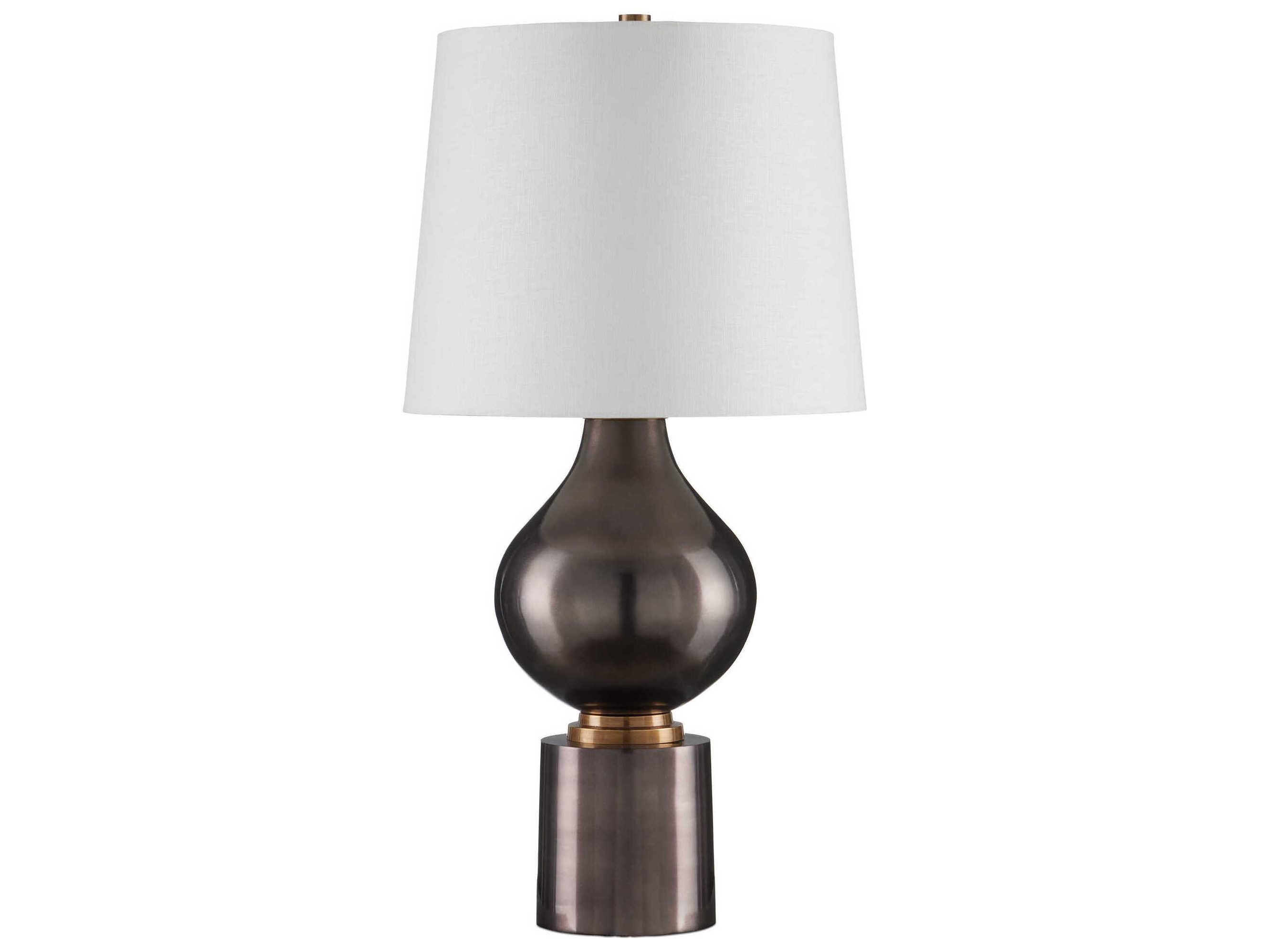 Currey & Company Tamerlane Black Nickel Vintage Brass Buffet Lamp