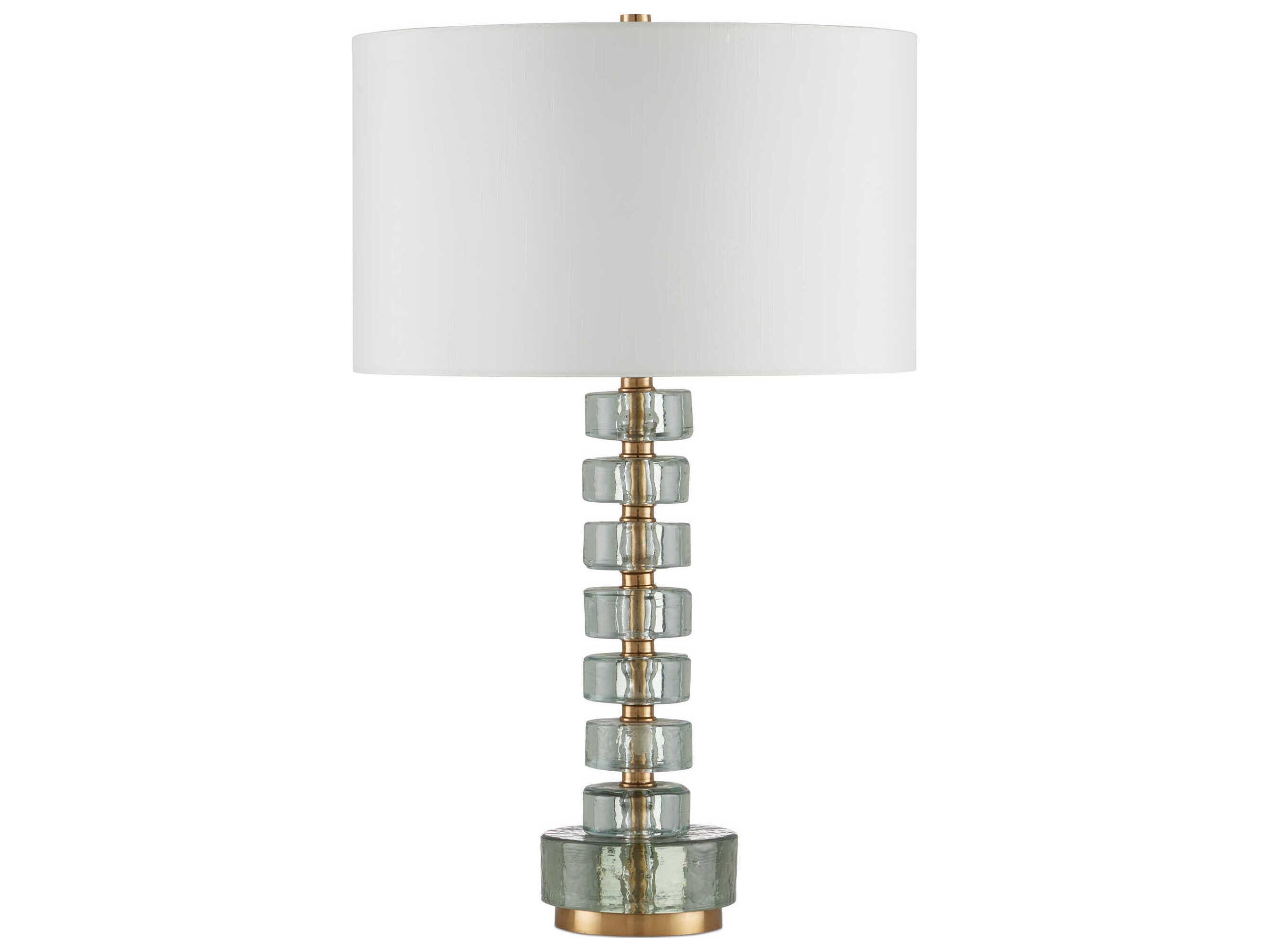 Currey & Company Mystras Clear Antique Brass Buffet Lamp