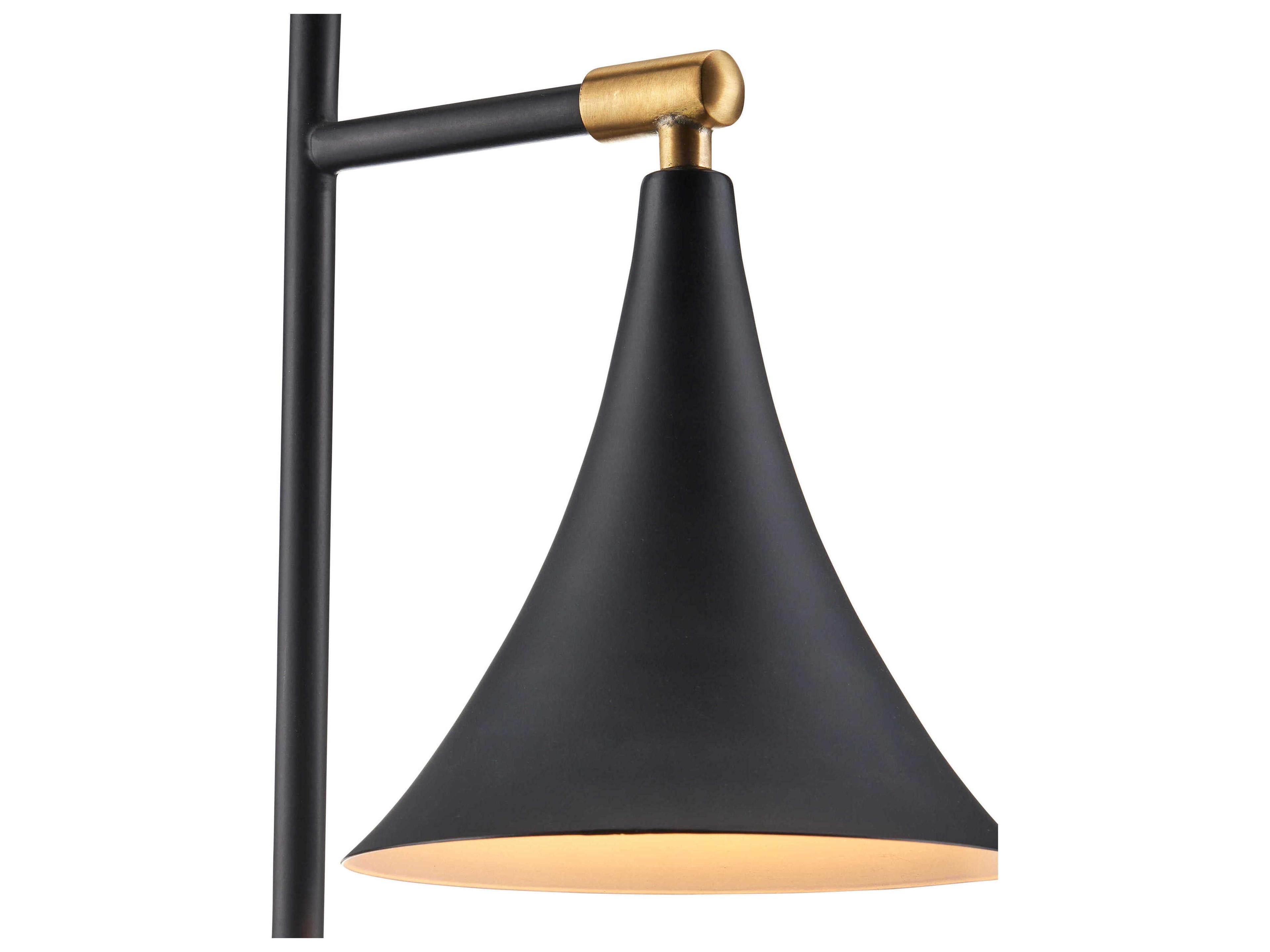 Currey & Company Bibliophile Matte Black Brass Metal Table Lamp