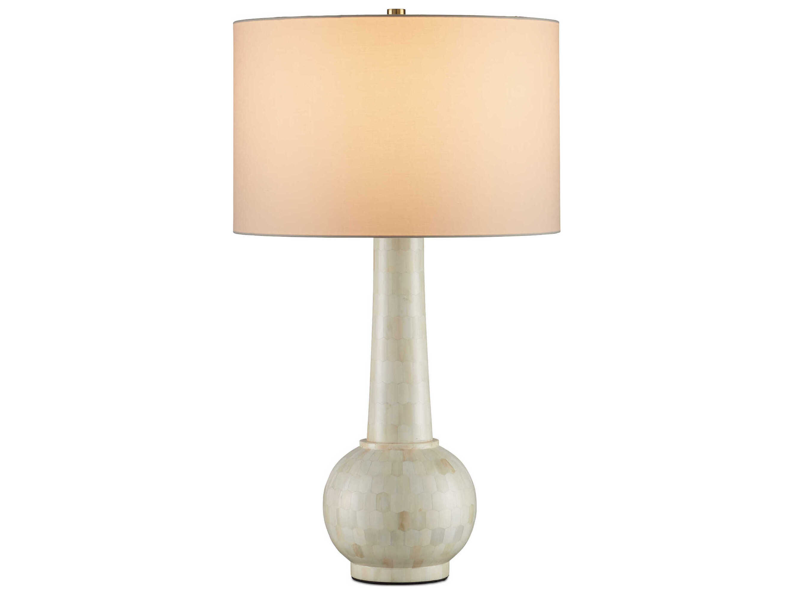 Currey & Company Osa Natural Bone Light Beige Linen White Buffet Lamp
