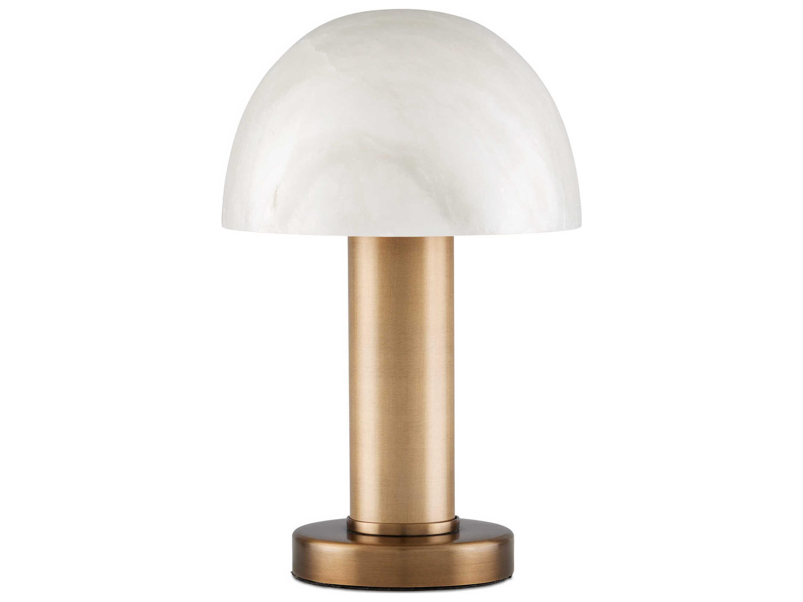 Currey & Company La Gravite Natural Brass White Alabaster Table Lamp