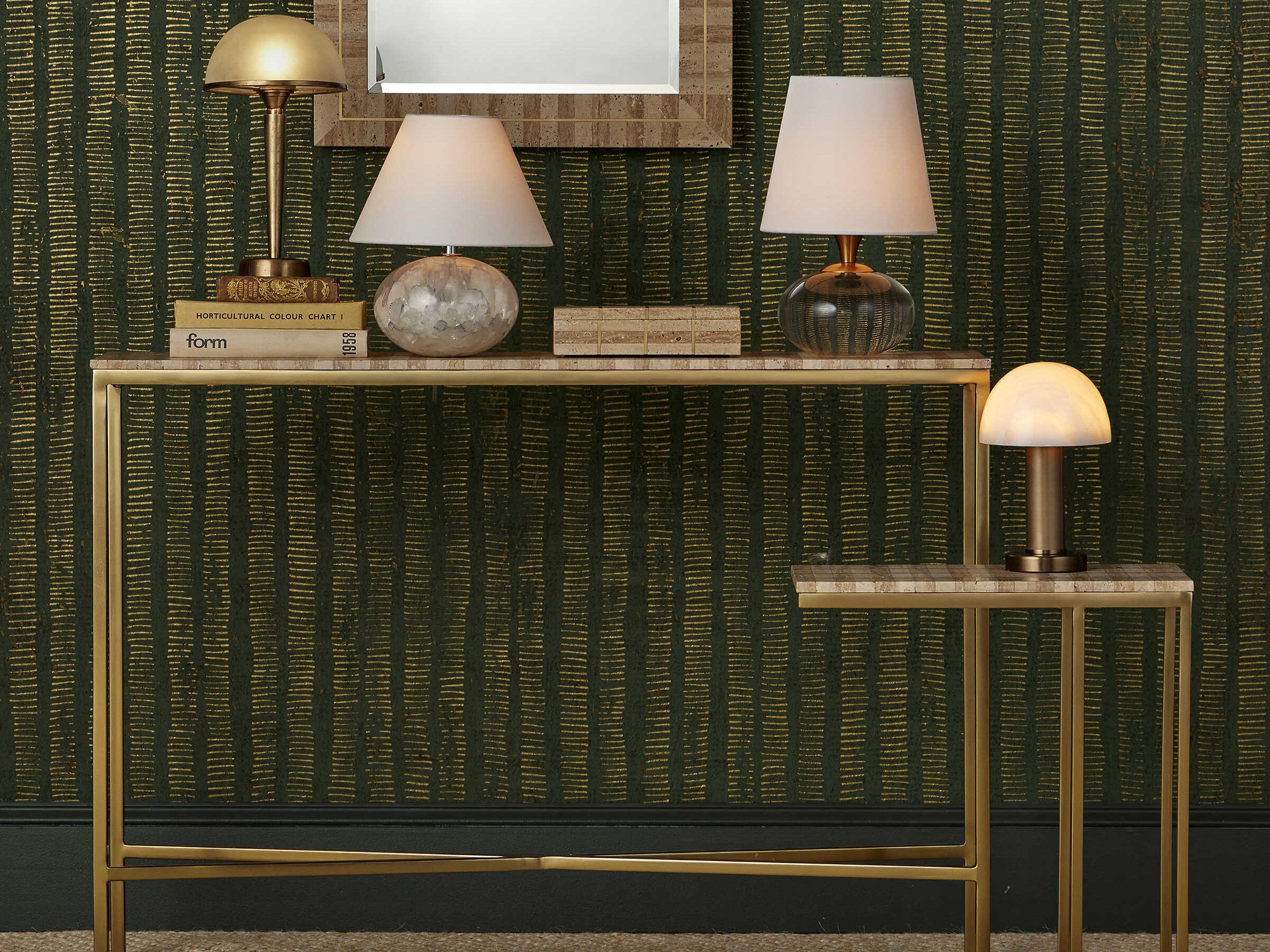 Currey & Company La Gravite Natural Brass White Alabaster Table Lamp