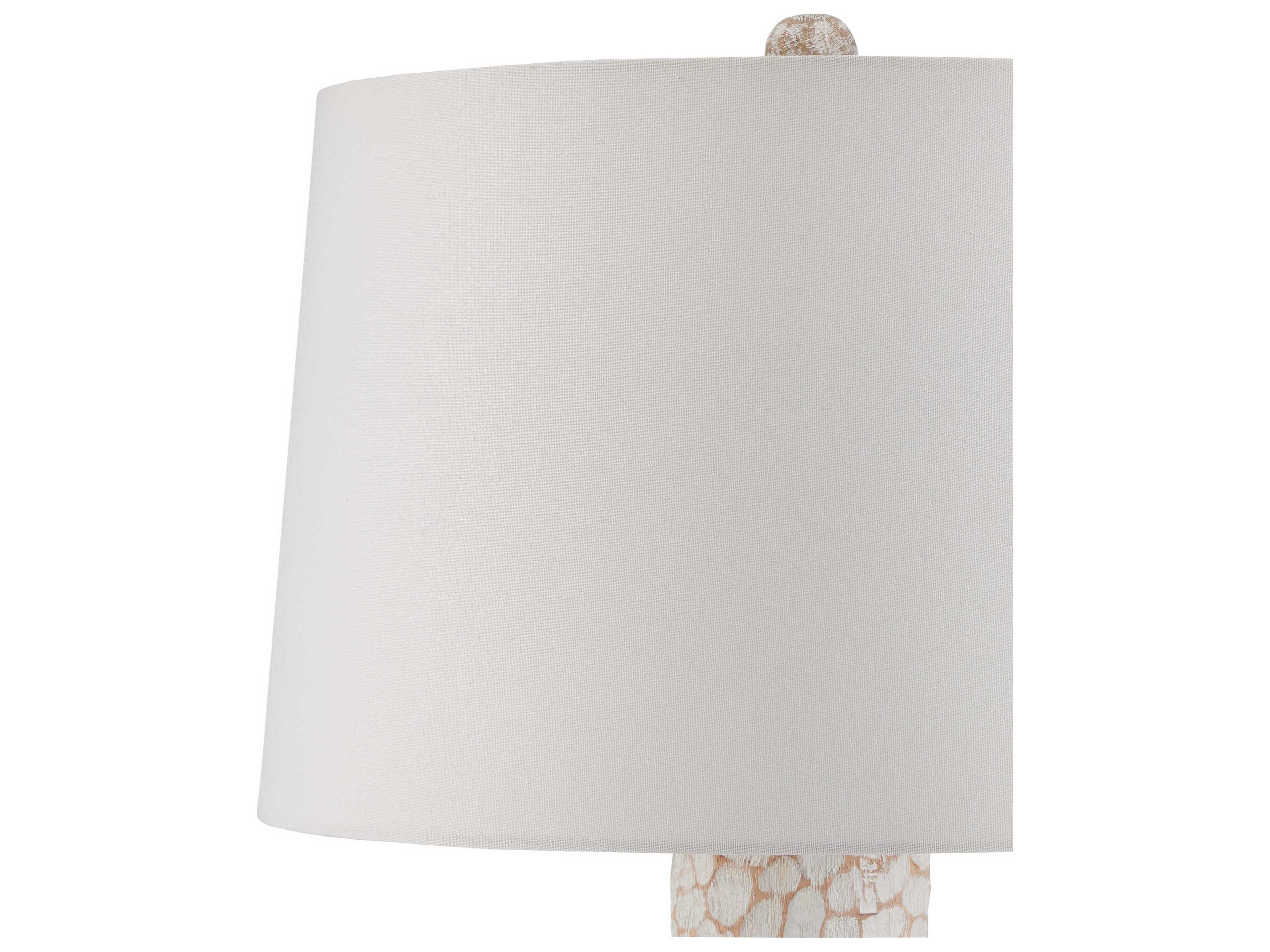 Currey & Company Edwell Whitewash Light Beige Linen Buffet Lamp