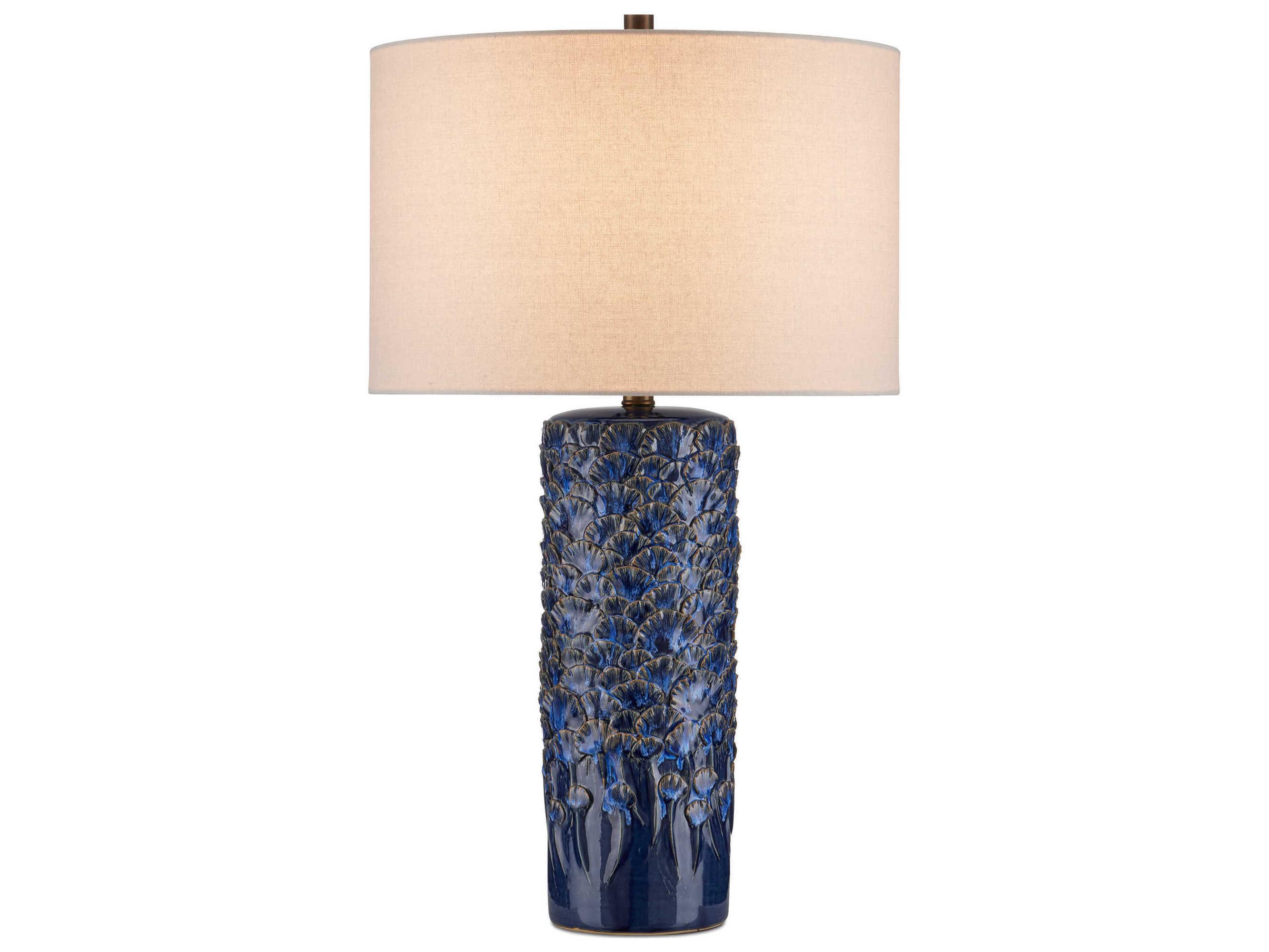 Currey & Company Fairmont Dark Blue Reactive Buffet Lamp