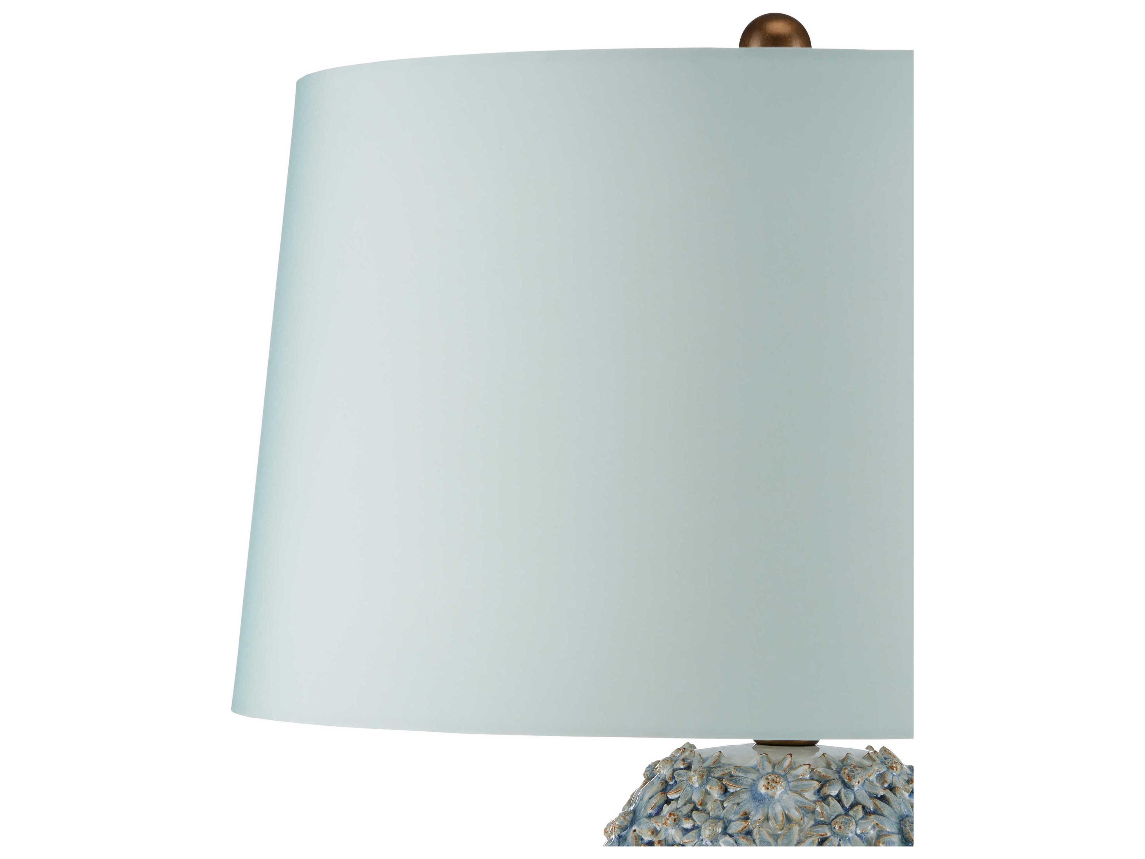 Currey & Company Jessamine Cloud Blue Linen Buffet Lamp