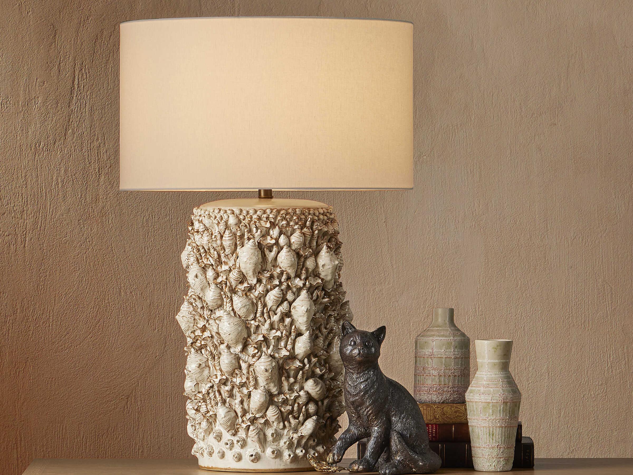 Currey & Company Corfu Milky White Buffet Lamp