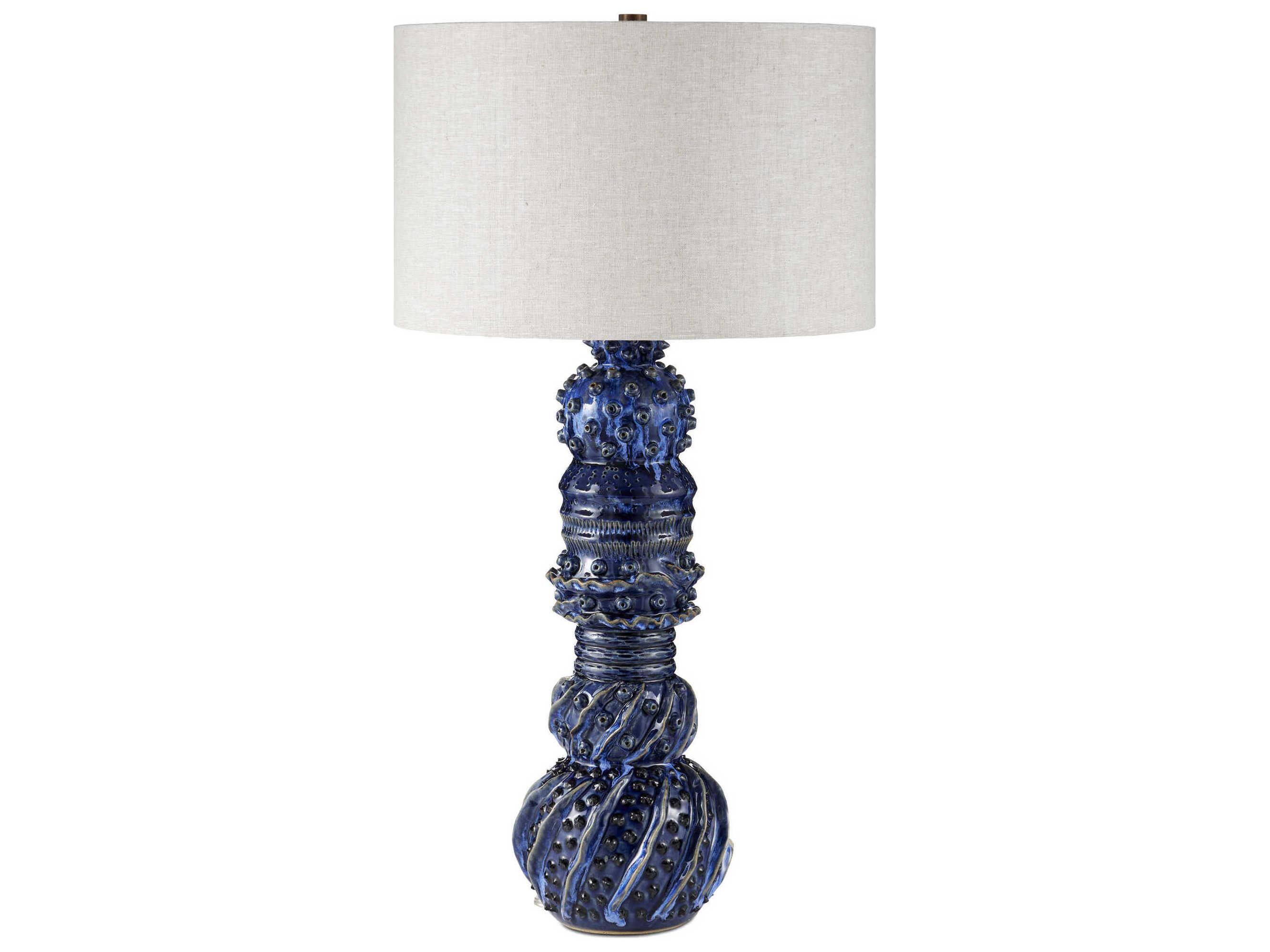 Currey & Company Undersea Dark Blue Reactive Buffet Lamp