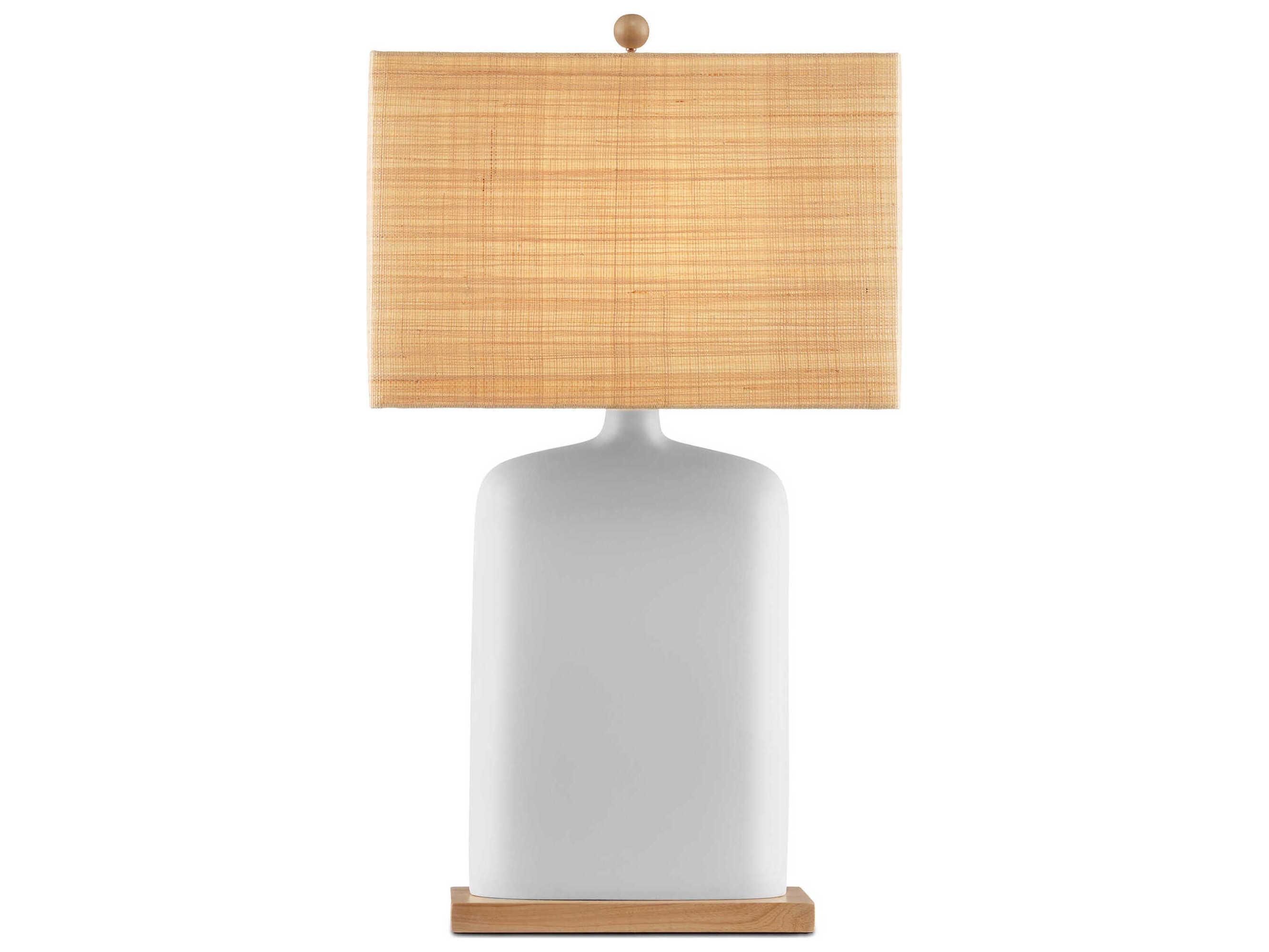 Currey & Company Musing White Natural Grasscloth Buffet Lamp