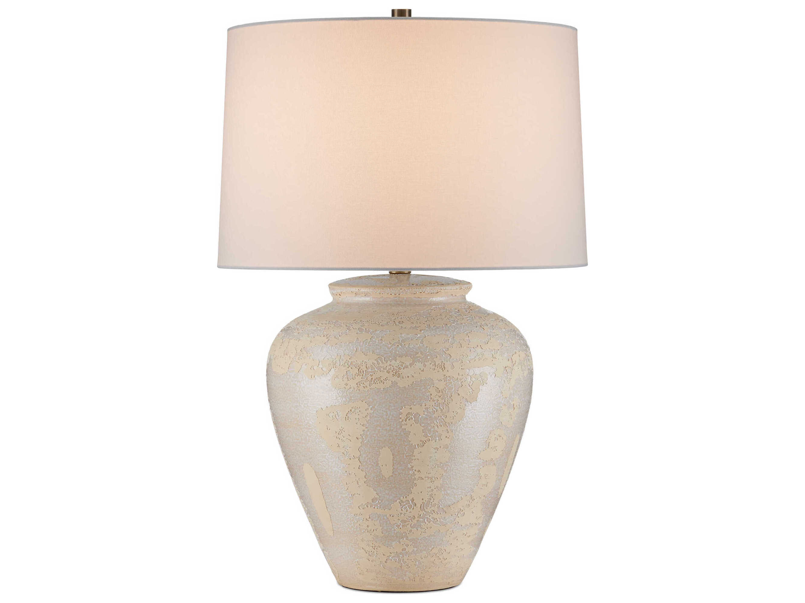 Currey & Company Mimi Ivory White Linen Buffet Lamp