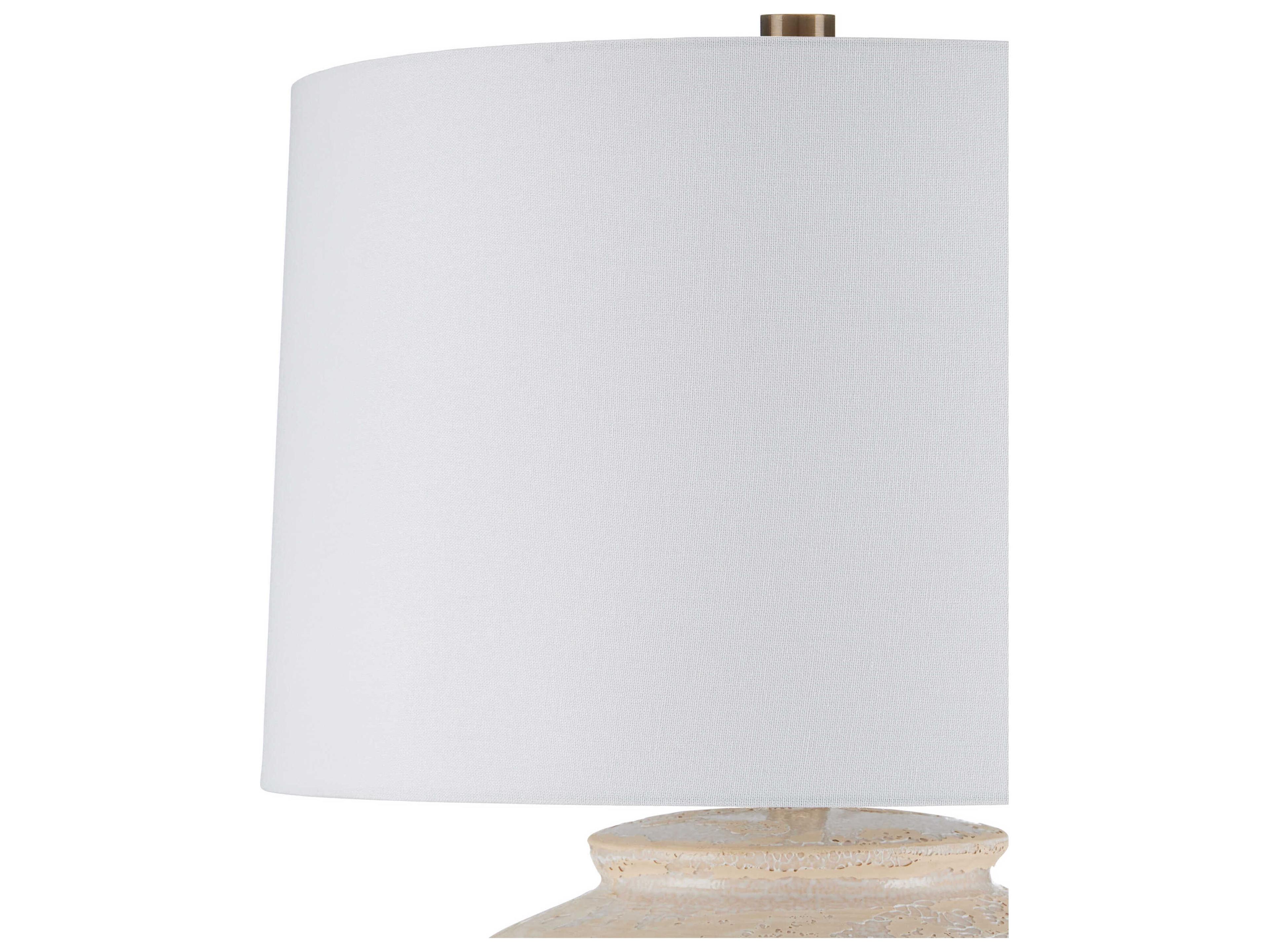 Currey & Company Mimi Ivory White Linen Buffet Lamp