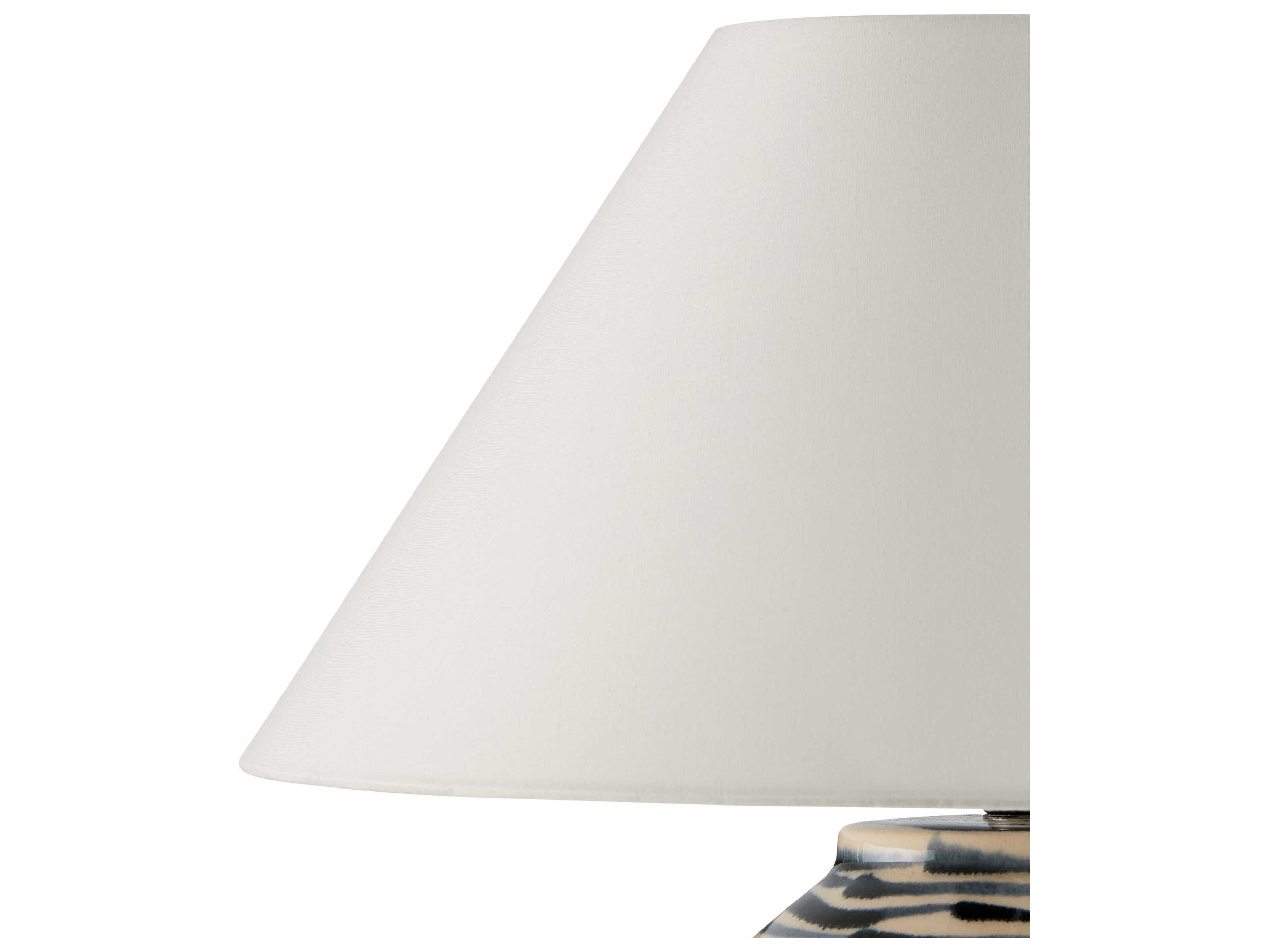 Currey & Company Minnows Navy Blue Beige Egg Shell Cotton Linen Table Lamp