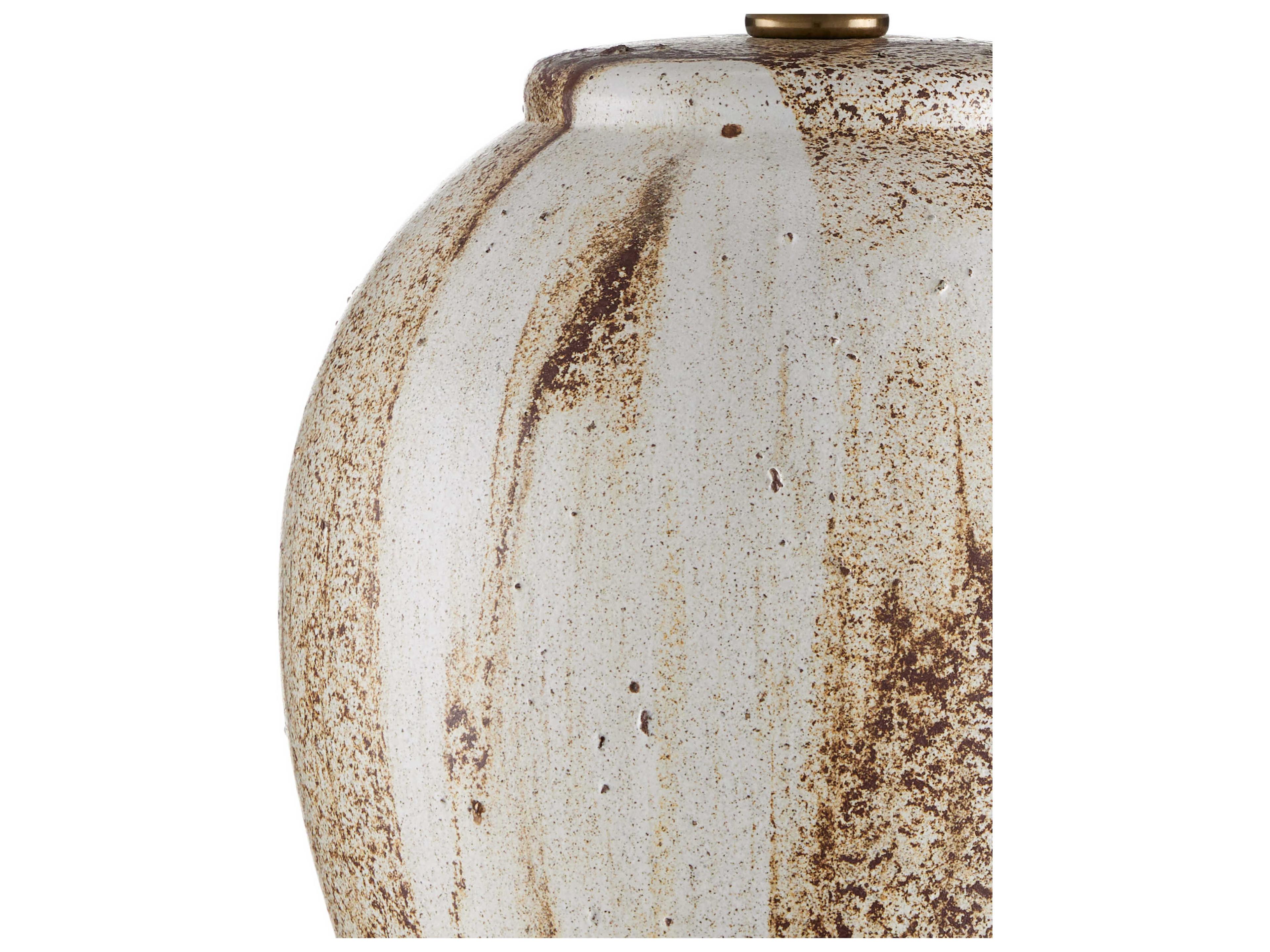 Currey & Company Latte Natural Linen Off White Table Lamp