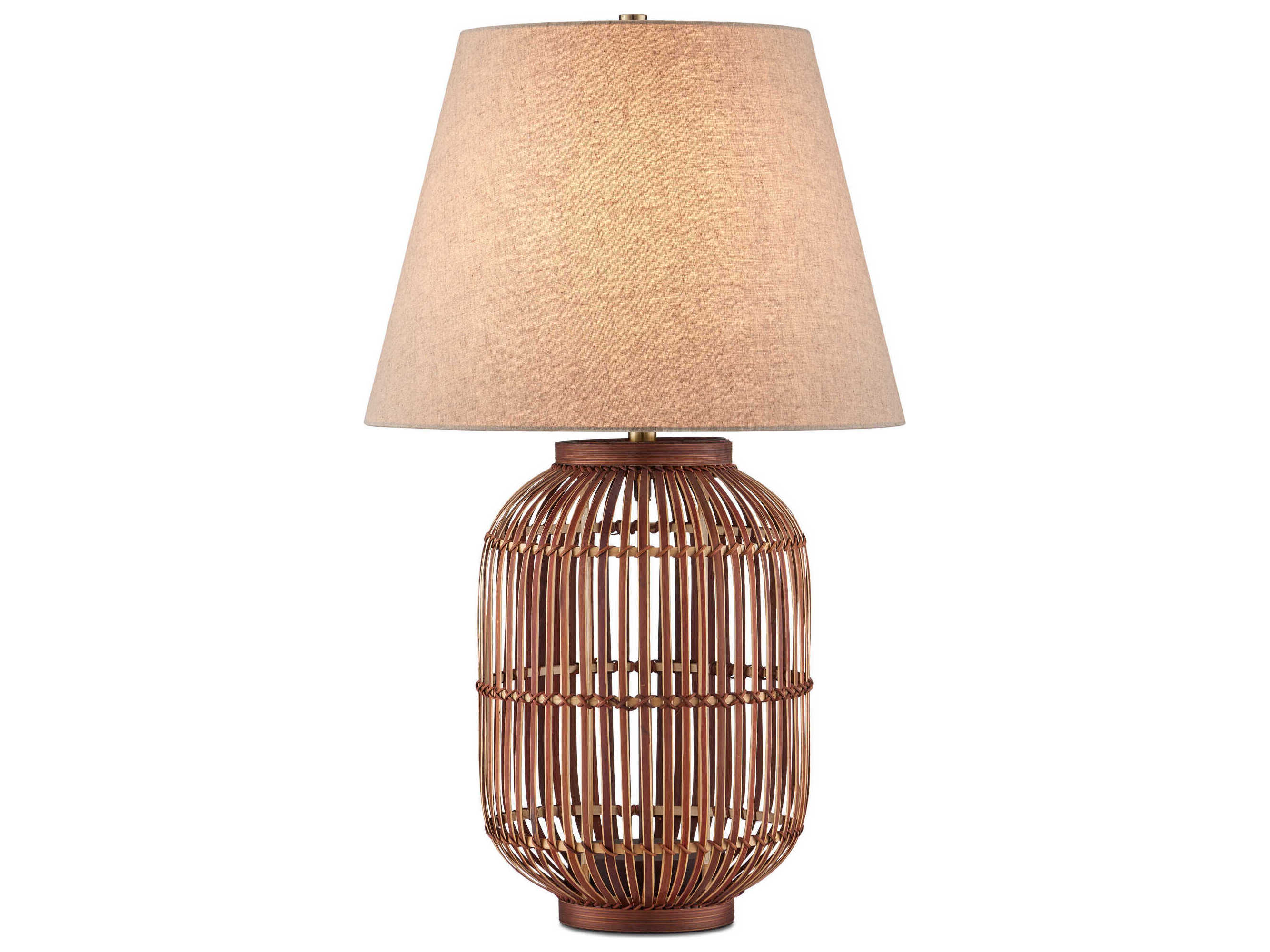Currey & Company Cyrus Natural Linen Brown Buffet Lamp
