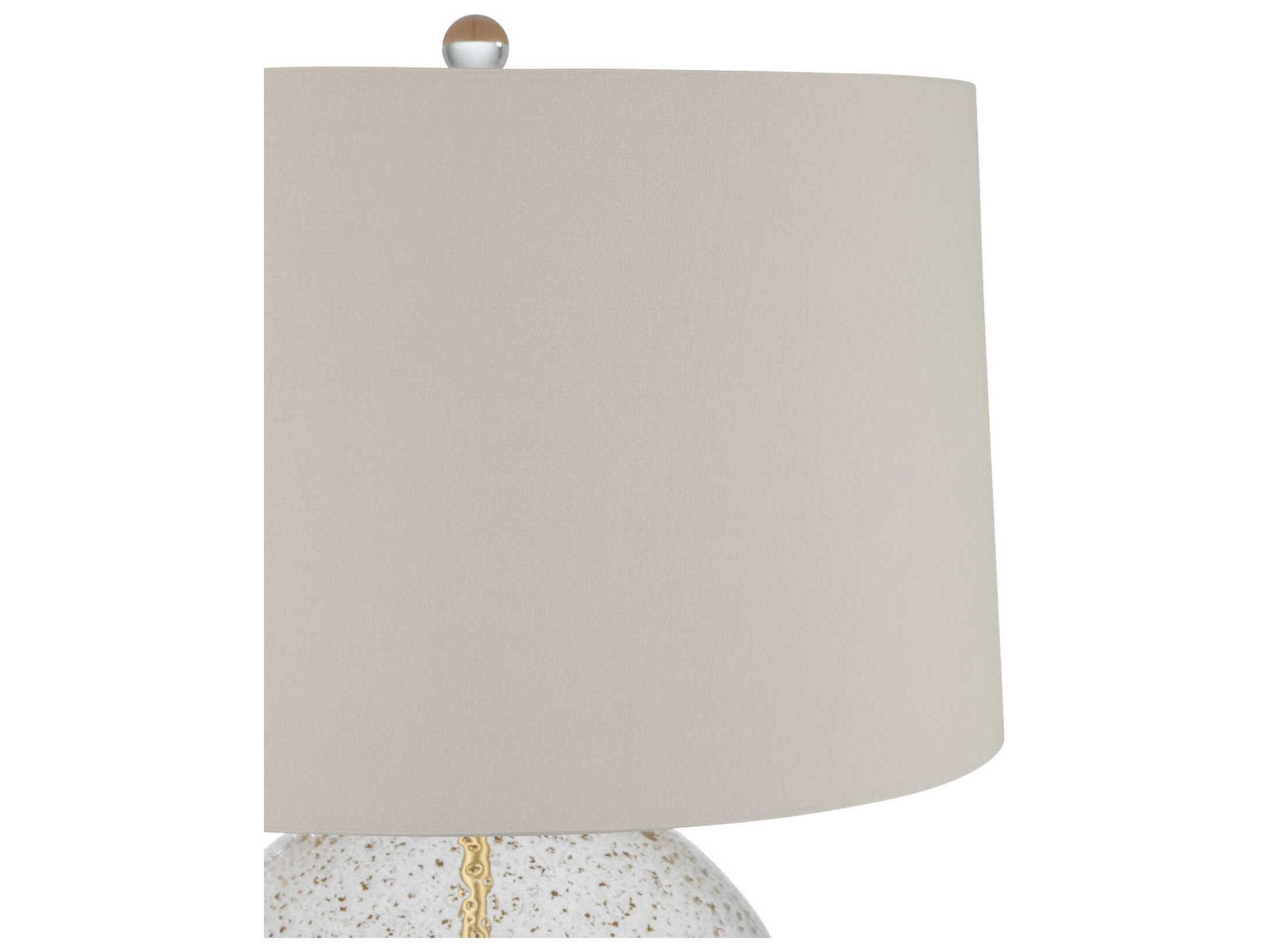 Currey & Company Zebulon Clear Gold Speckles Beige Polyester Fabric Lining Buffet Lamp