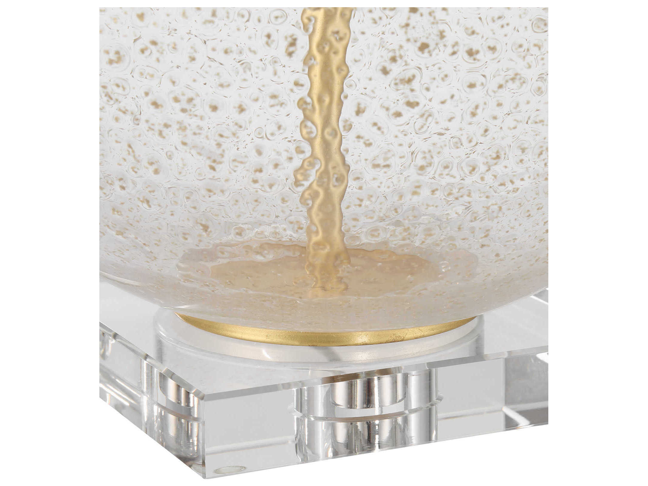 Currey & Company Zebulon Clear Gold Speckles Beige Polyester Fabric Lining Buffet Lamp