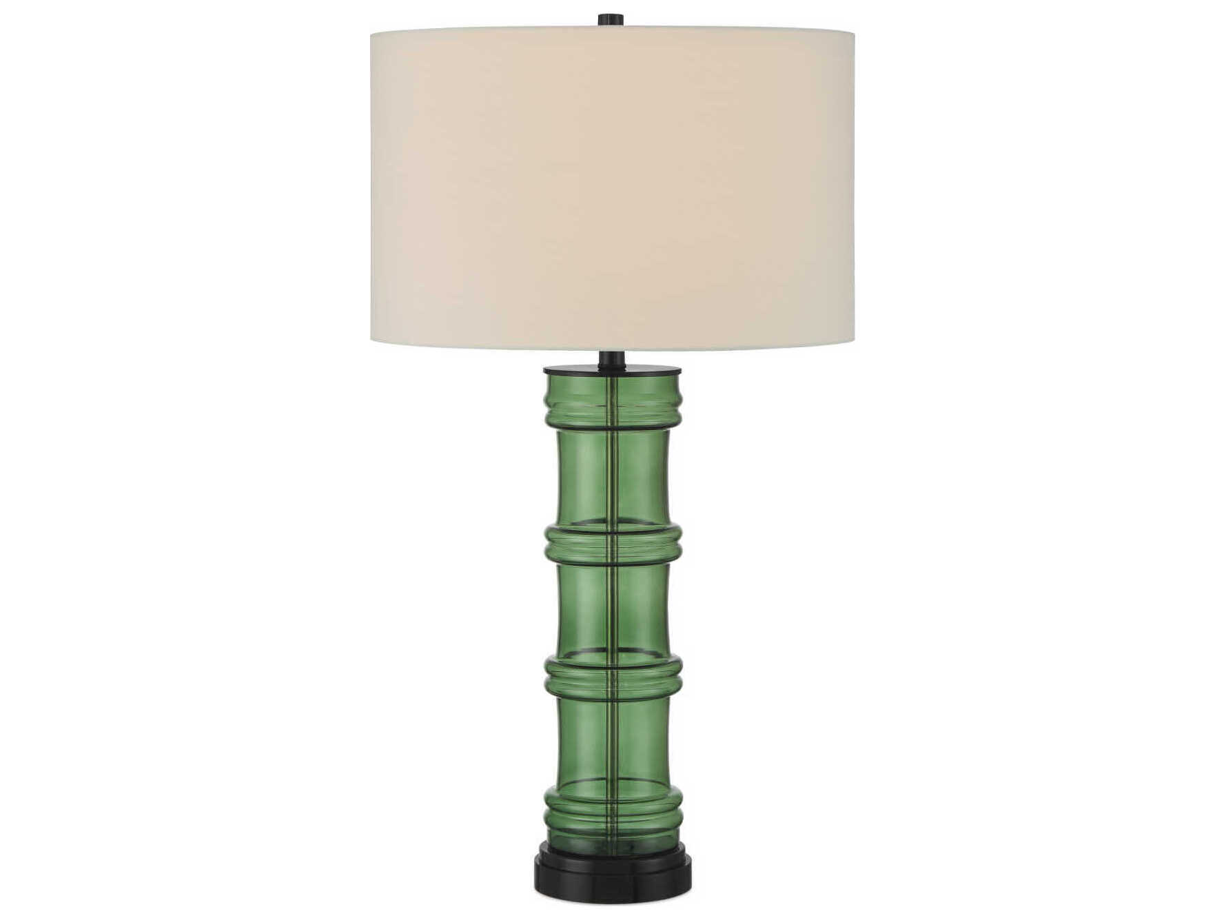 Currey & Company Balsam Green Glossy Black Buffet Lamp