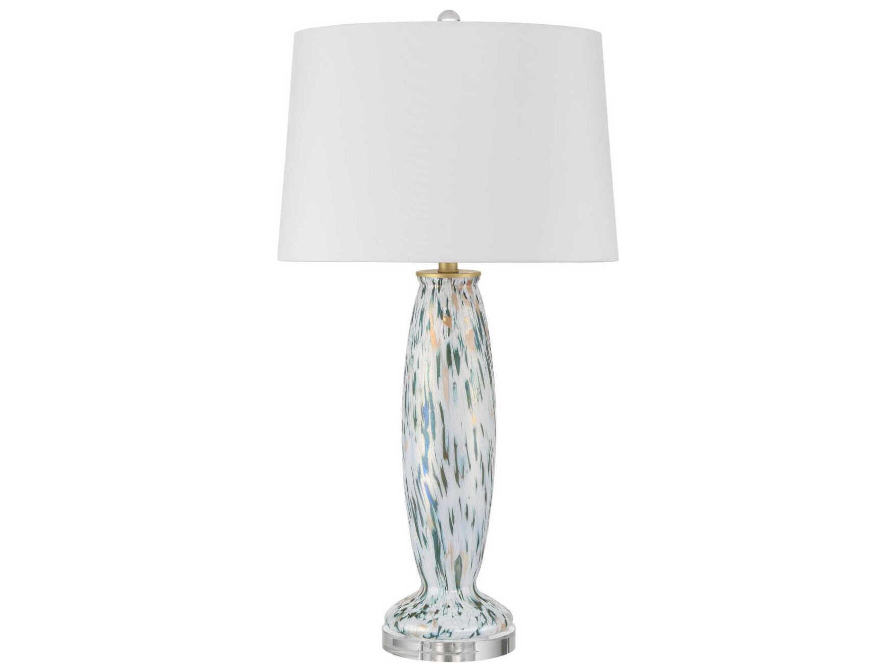 Currey & Company Motte White Green Pale Pink Buffet Lamp