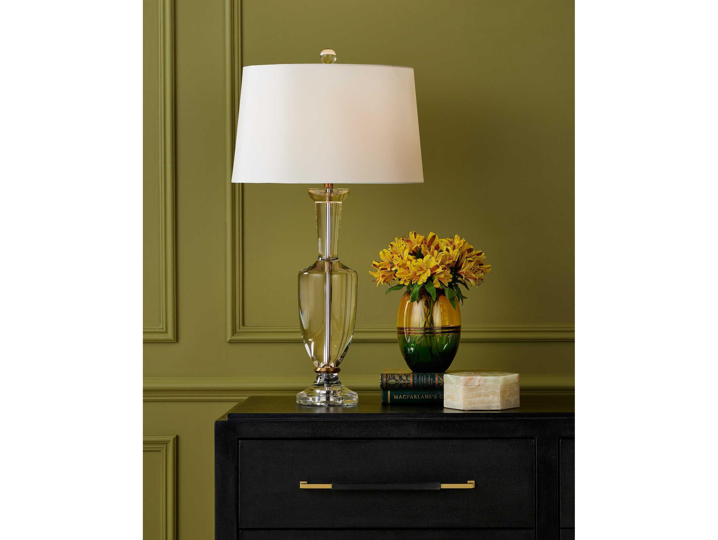 Currey & Company Classico Clear Natural Brass Buffet Lamp