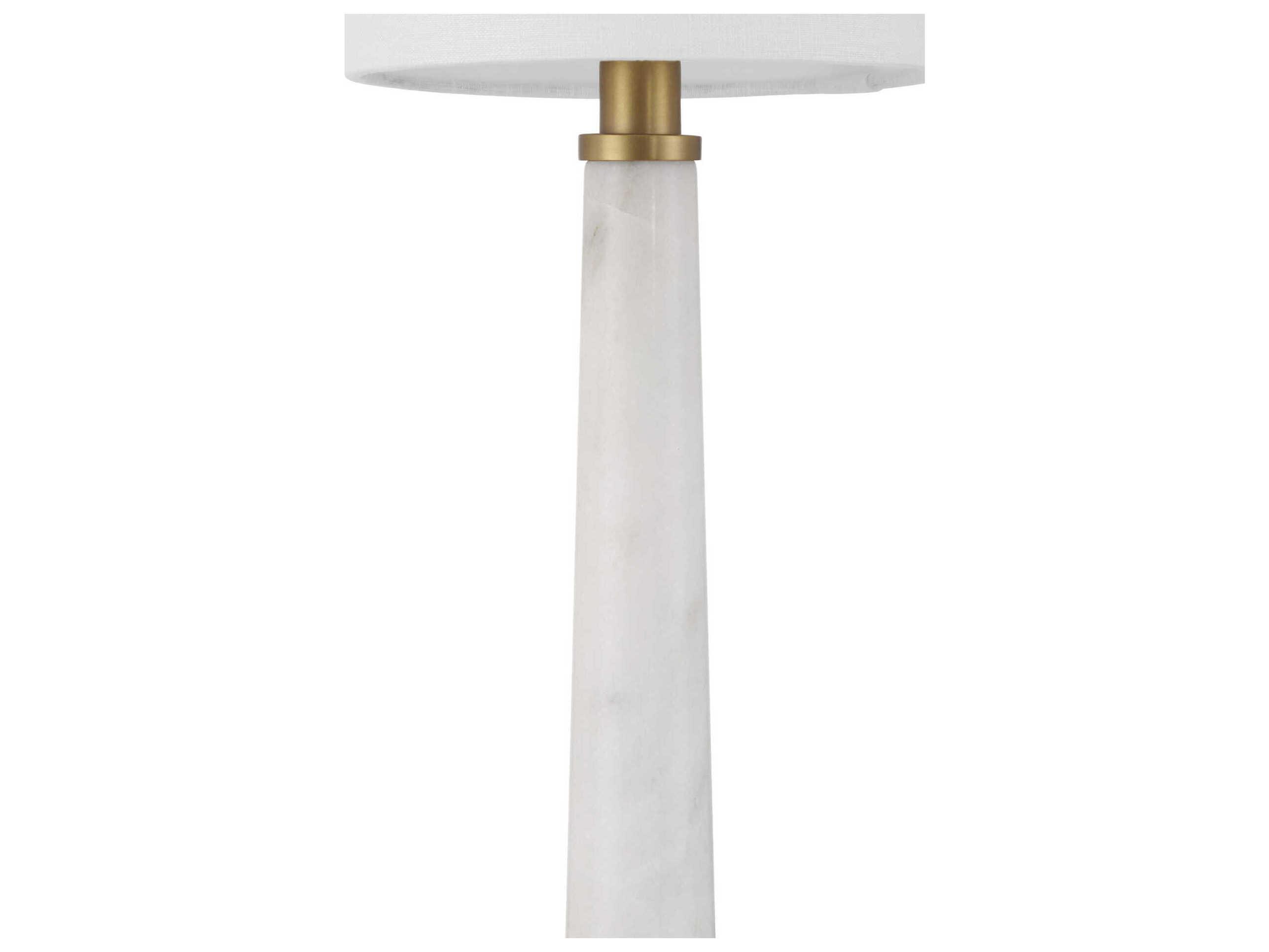 Currey & Company Munroe White Antique Brass Buffet Lamp