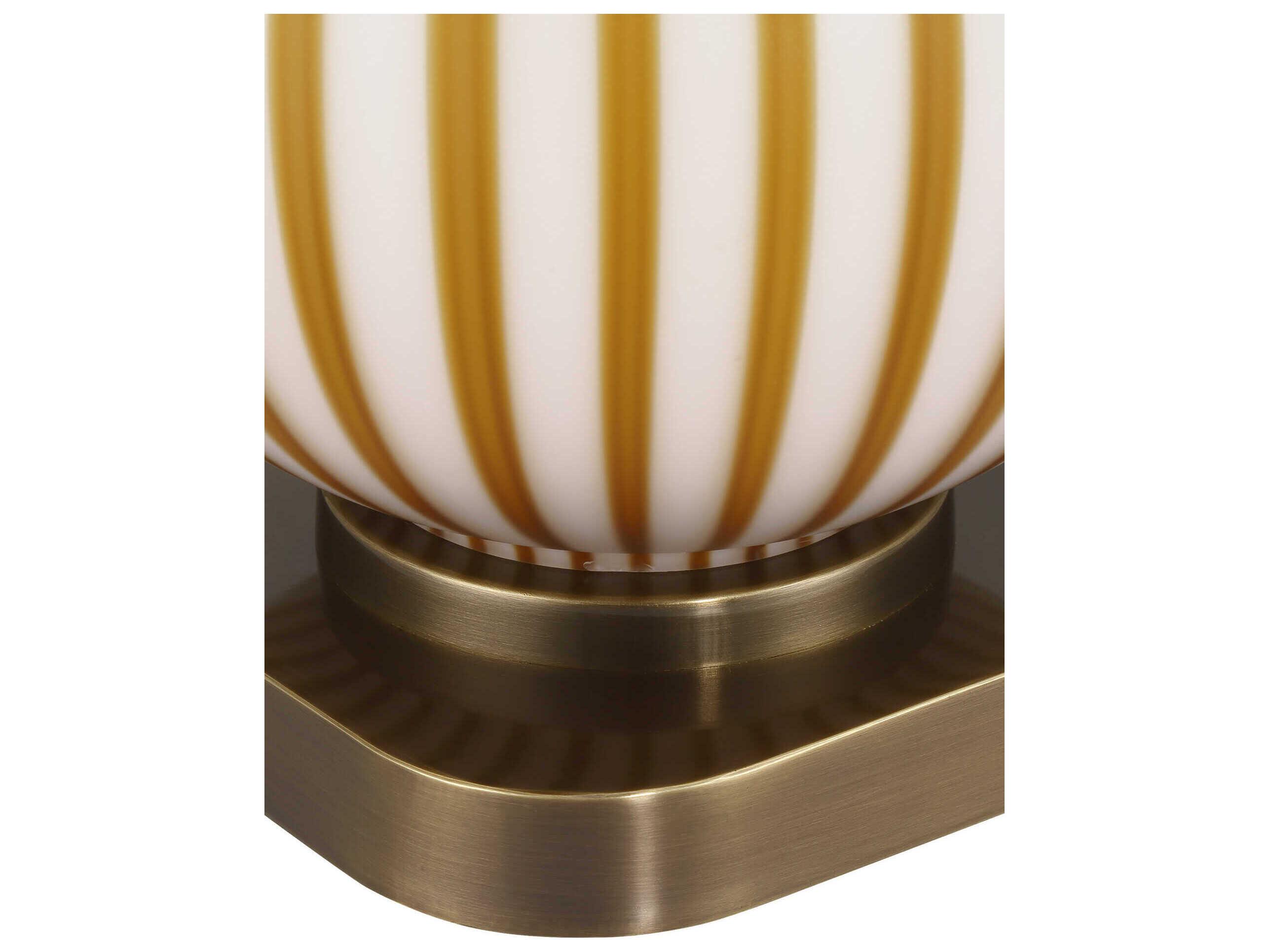 Currey & Company Striae Bone Linen Rayon Hardback Rolled Edge Yellow Buffet Lamp