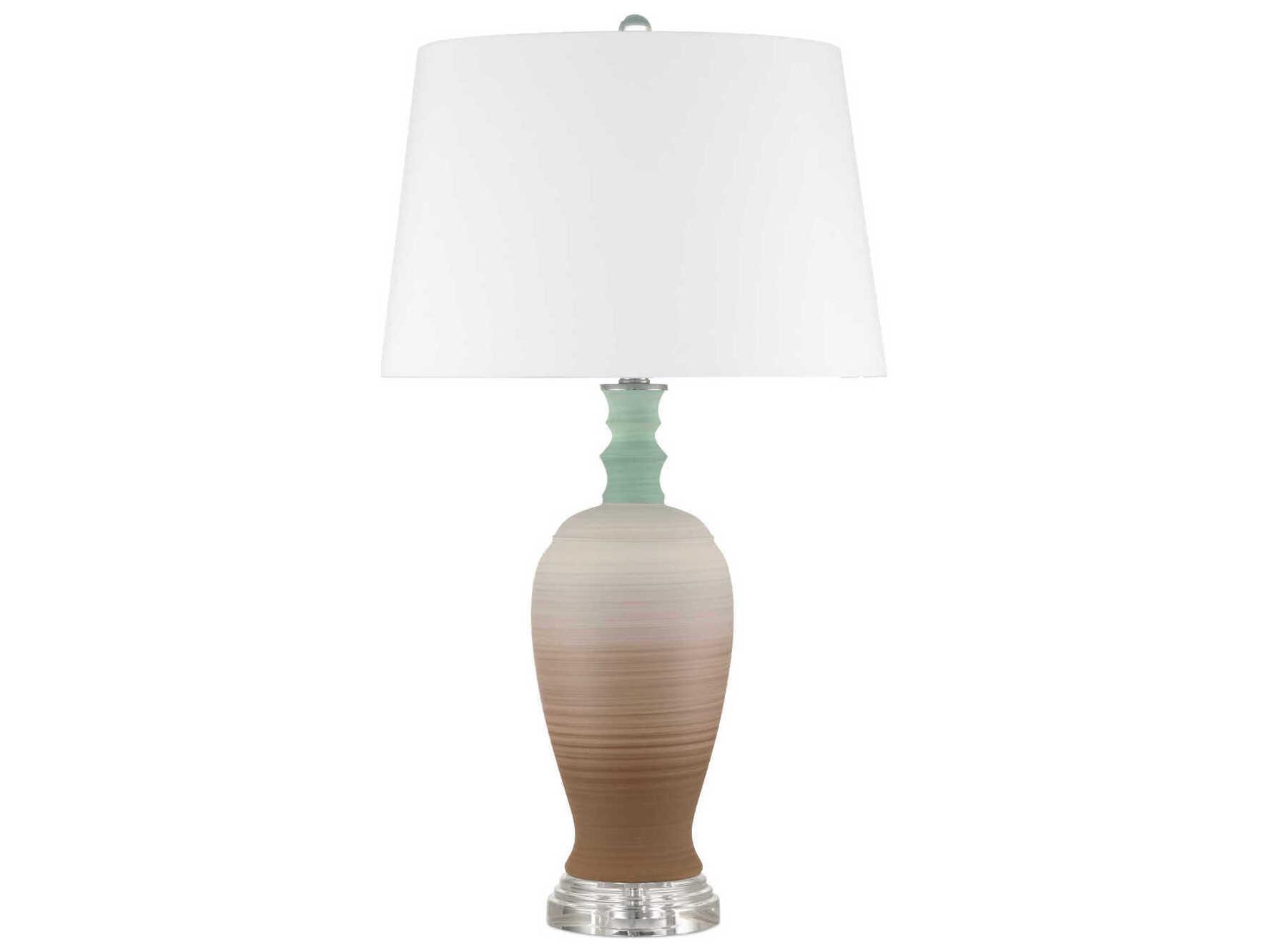 Currey & Company Happy 1-Light Brown Light Blue Buffet Lamp