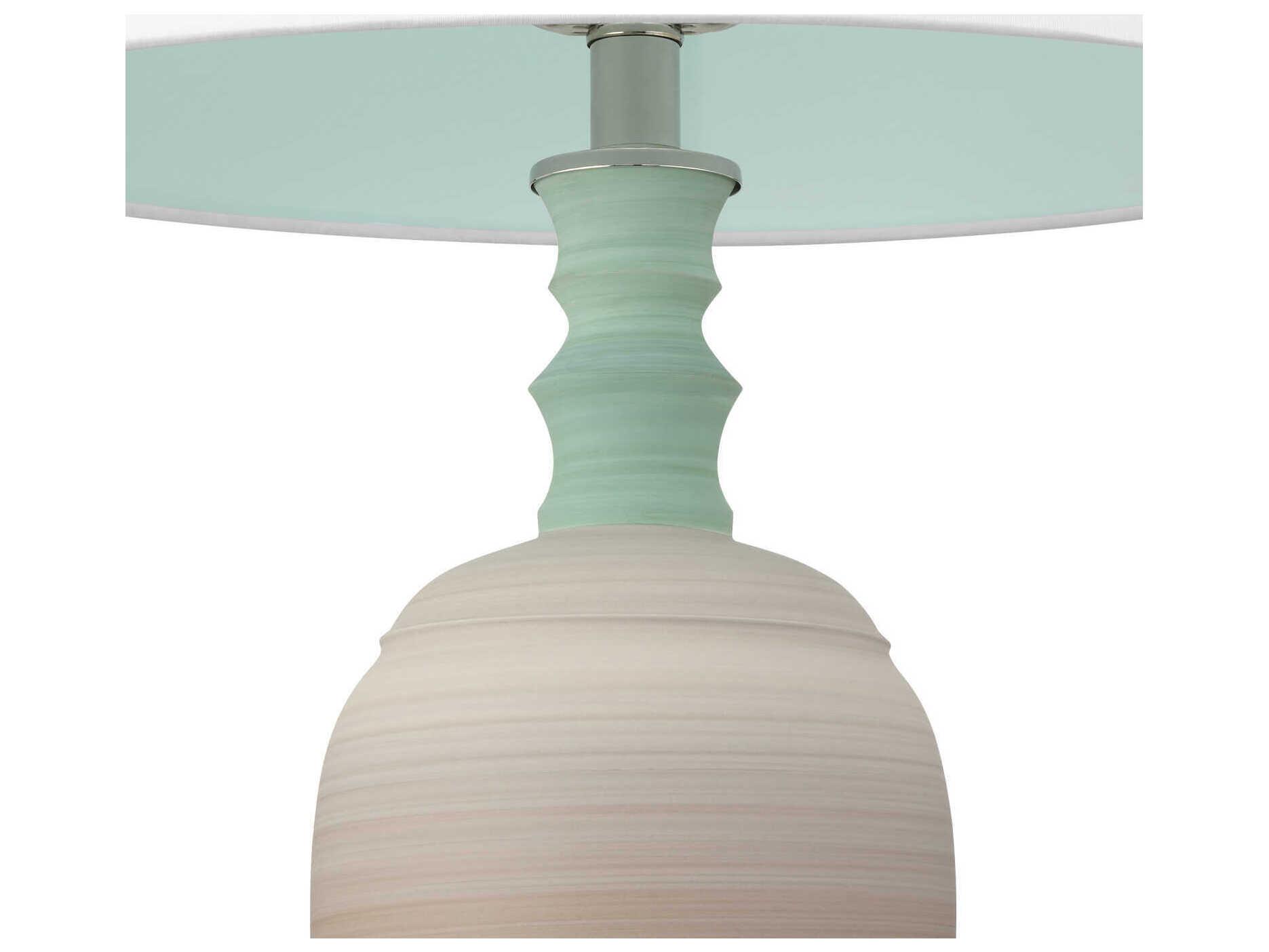 Currey & Company Happy 1-Light Brown Light Blue Buffet Lamp