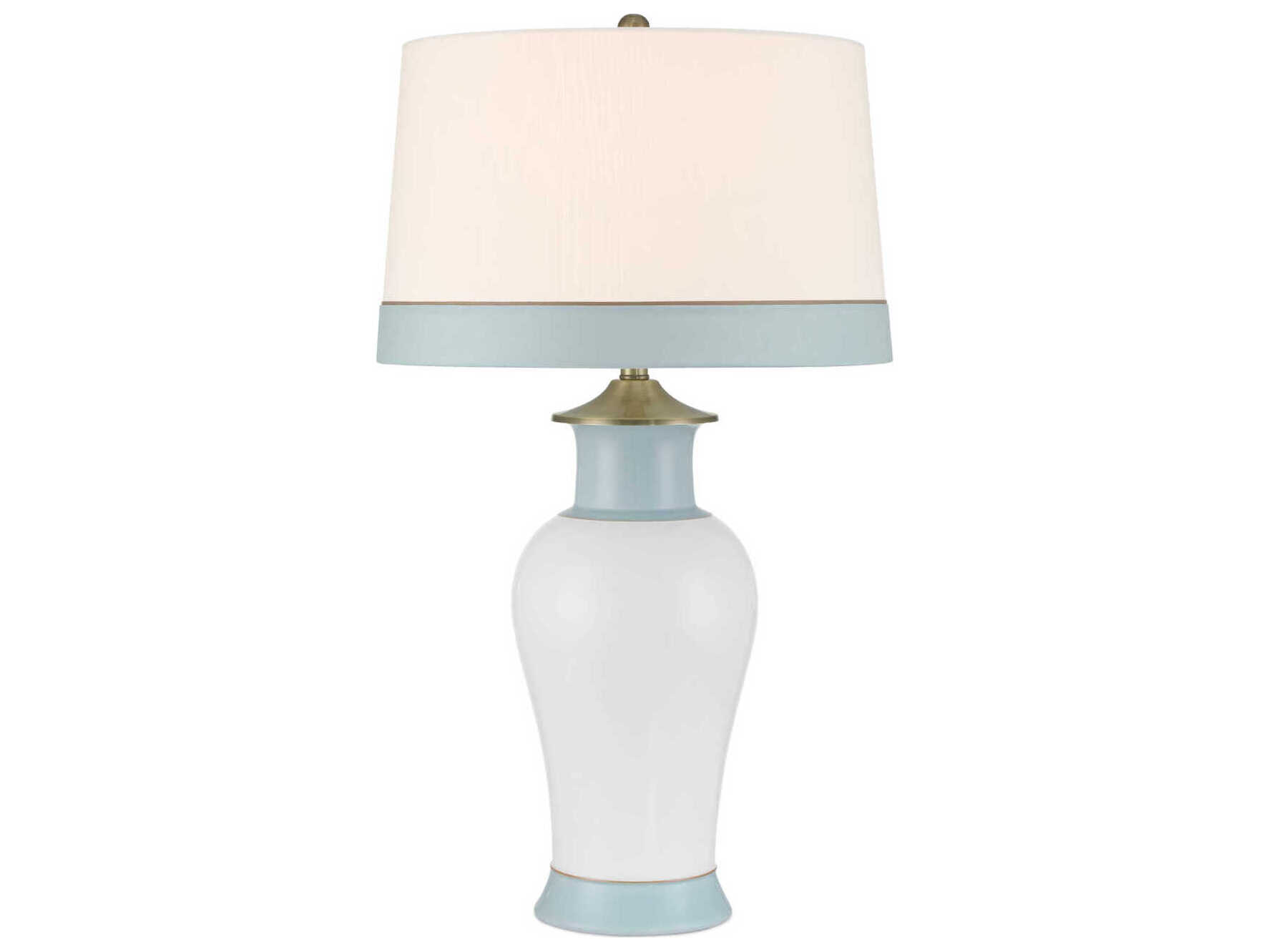 Currey & Company Kora White Light Blue Buffet Lamp