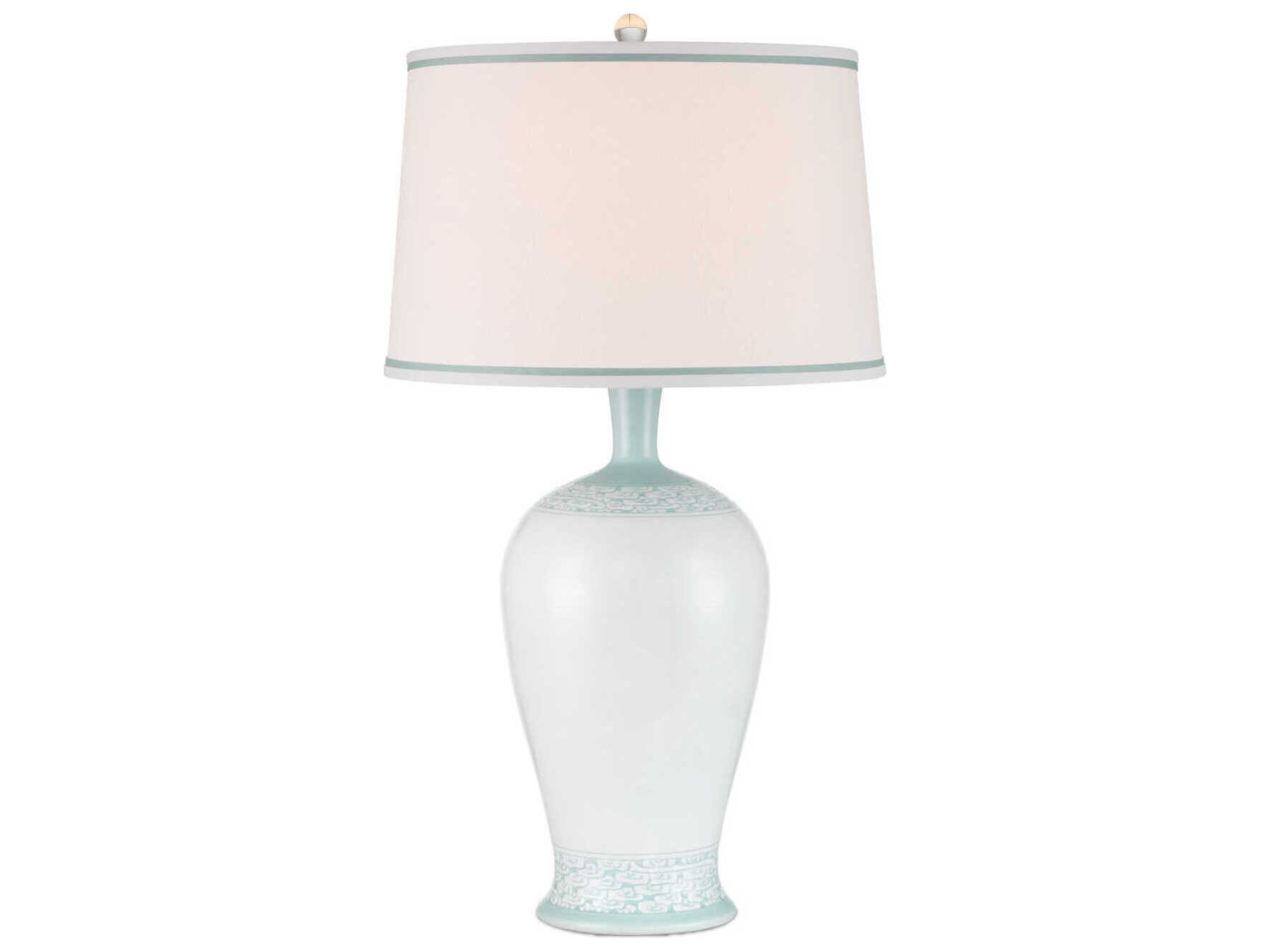 Currey & Company Ketty White Light Blue Buffet Lamp