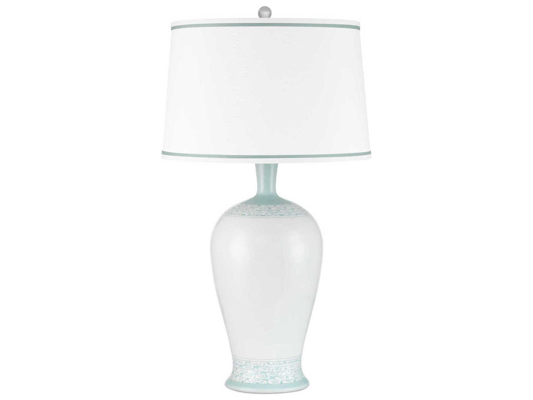 Currey & Company Ketty White Light Blue Buffet Lamp