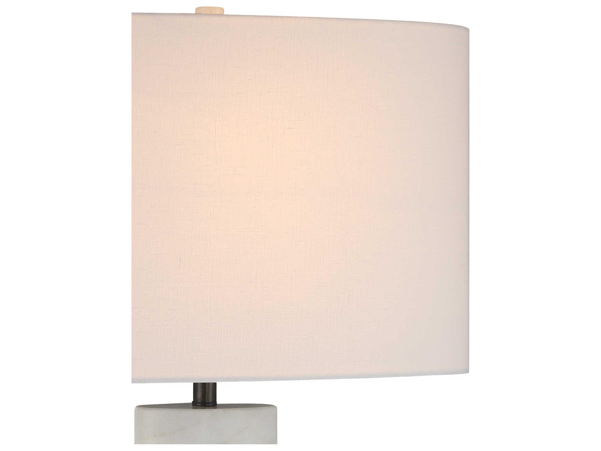 Currey & Company Stanhope White Bronze Linen Buffet Lamp