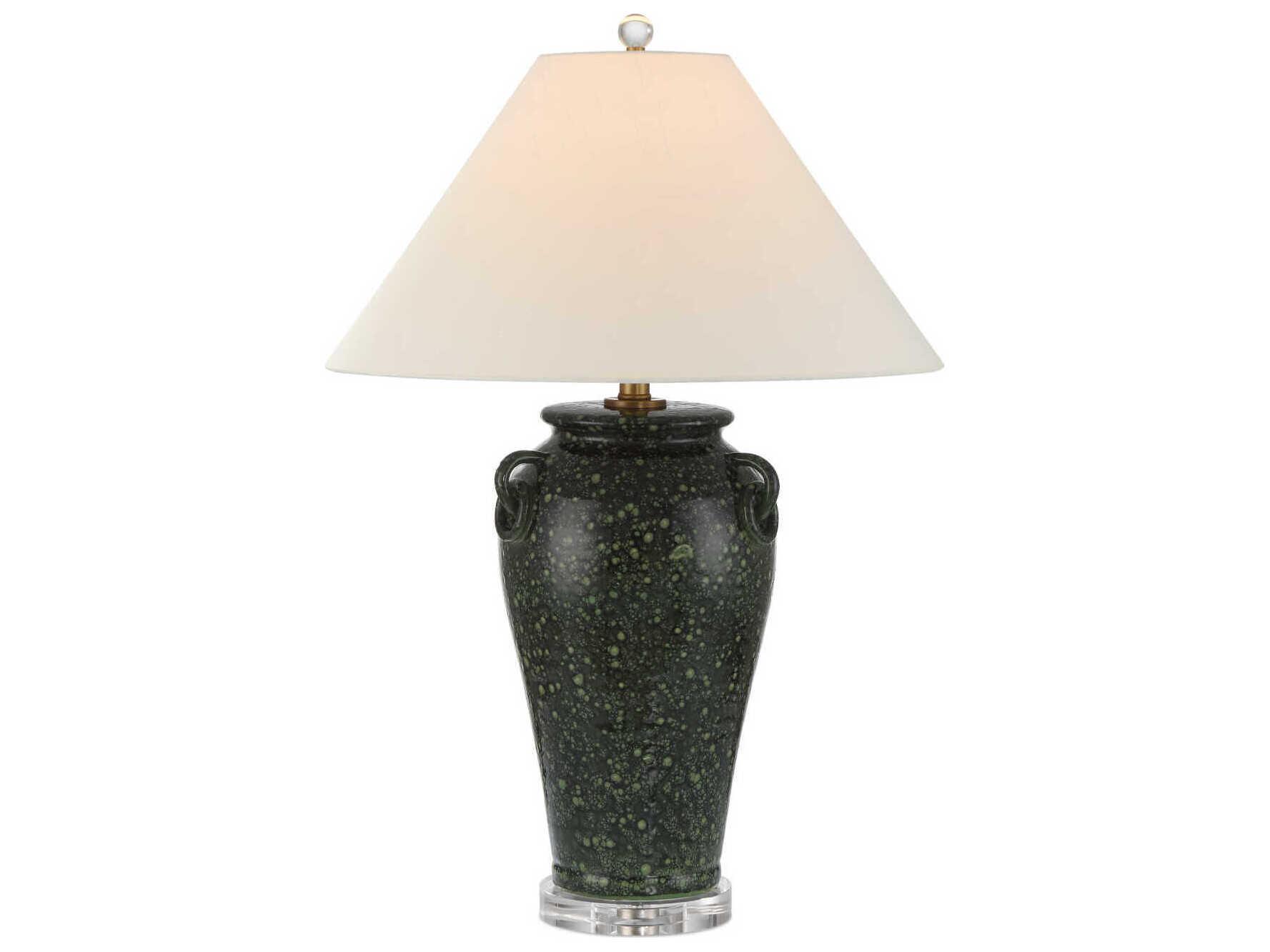 Currey & Company Junko Green Clear Black Buffet Lamp