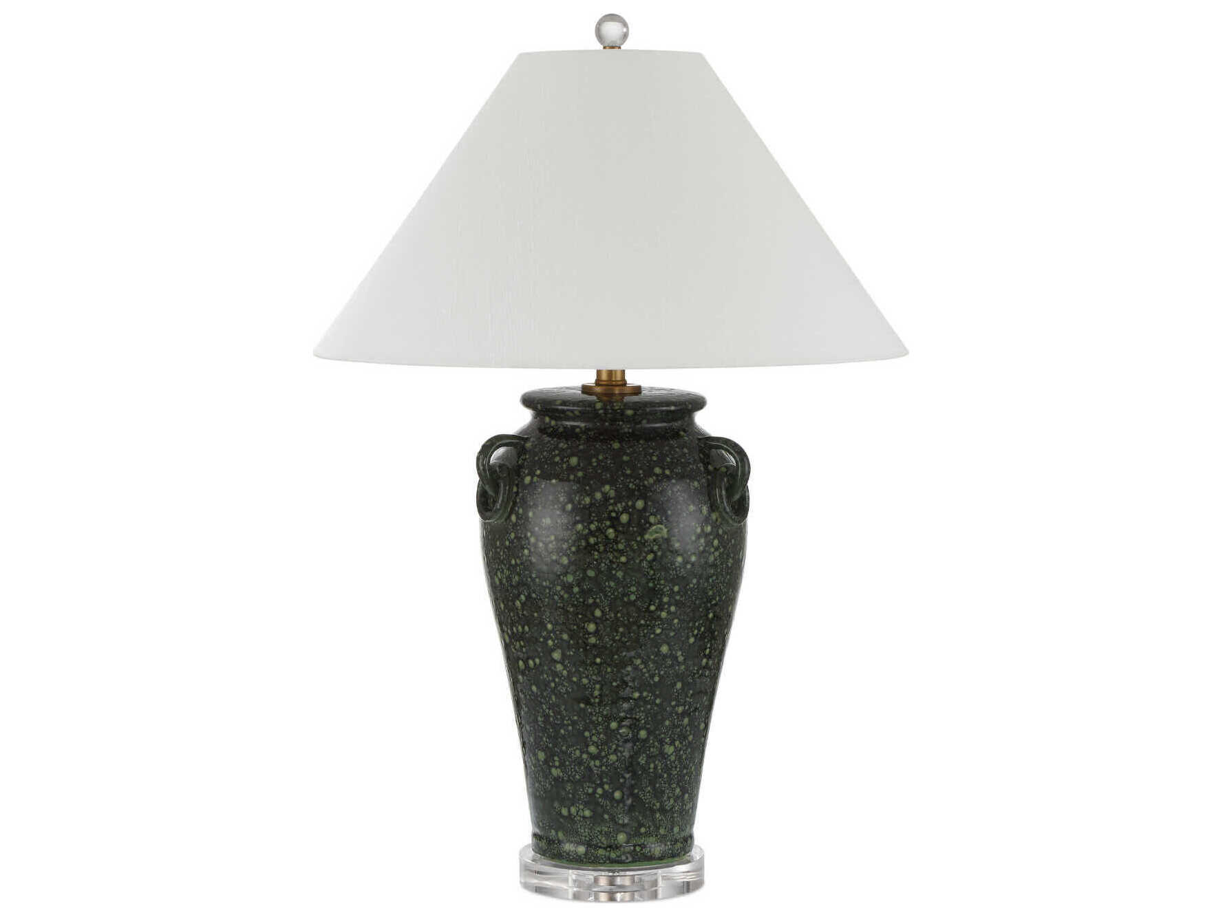 Currey & Company Junko Green Clear Black Buffet Lamp