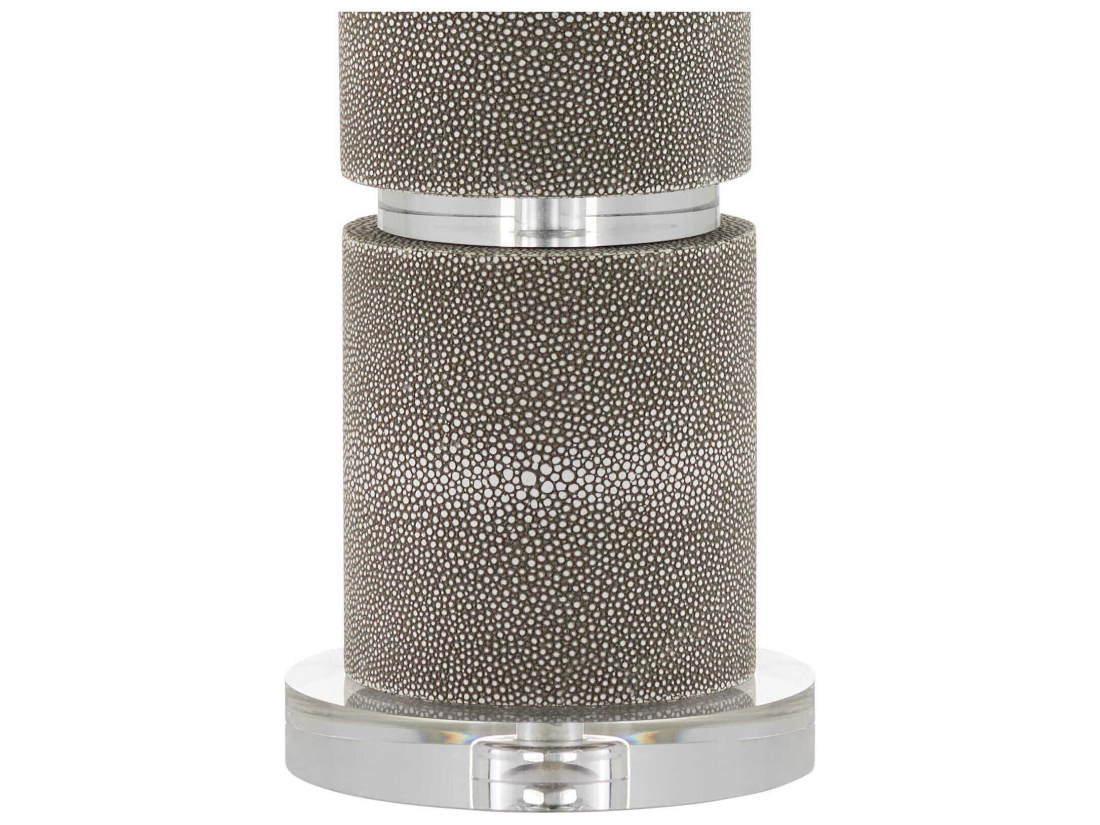 Currey & Company Lofitt Gray Clear White Linen Buffet Lamp