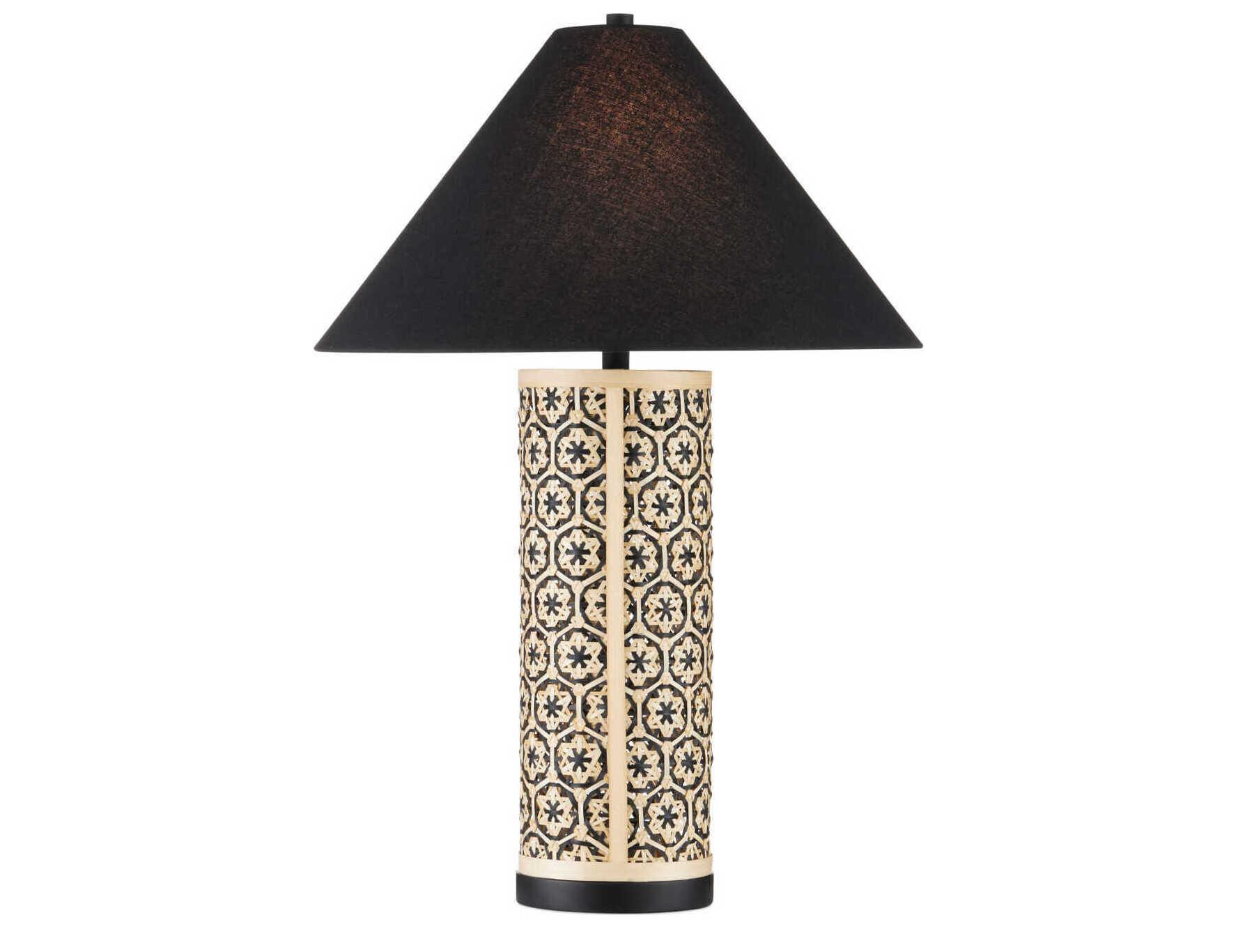 Currey & Company Nebulon Natural Black Polyester Buffet Lamp