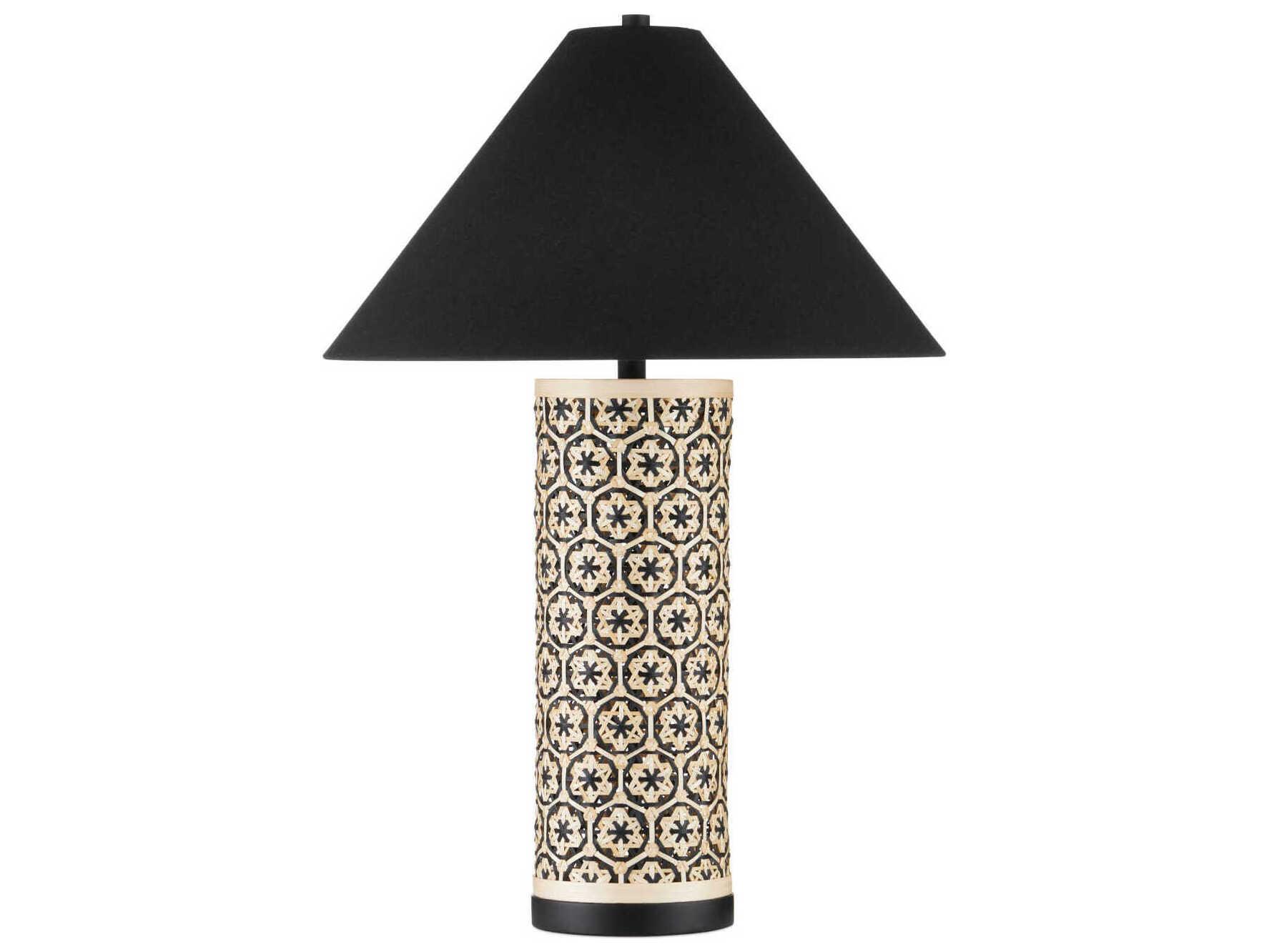 Currey & Company Nebulon Natural Black Polyester Buffet Lamp