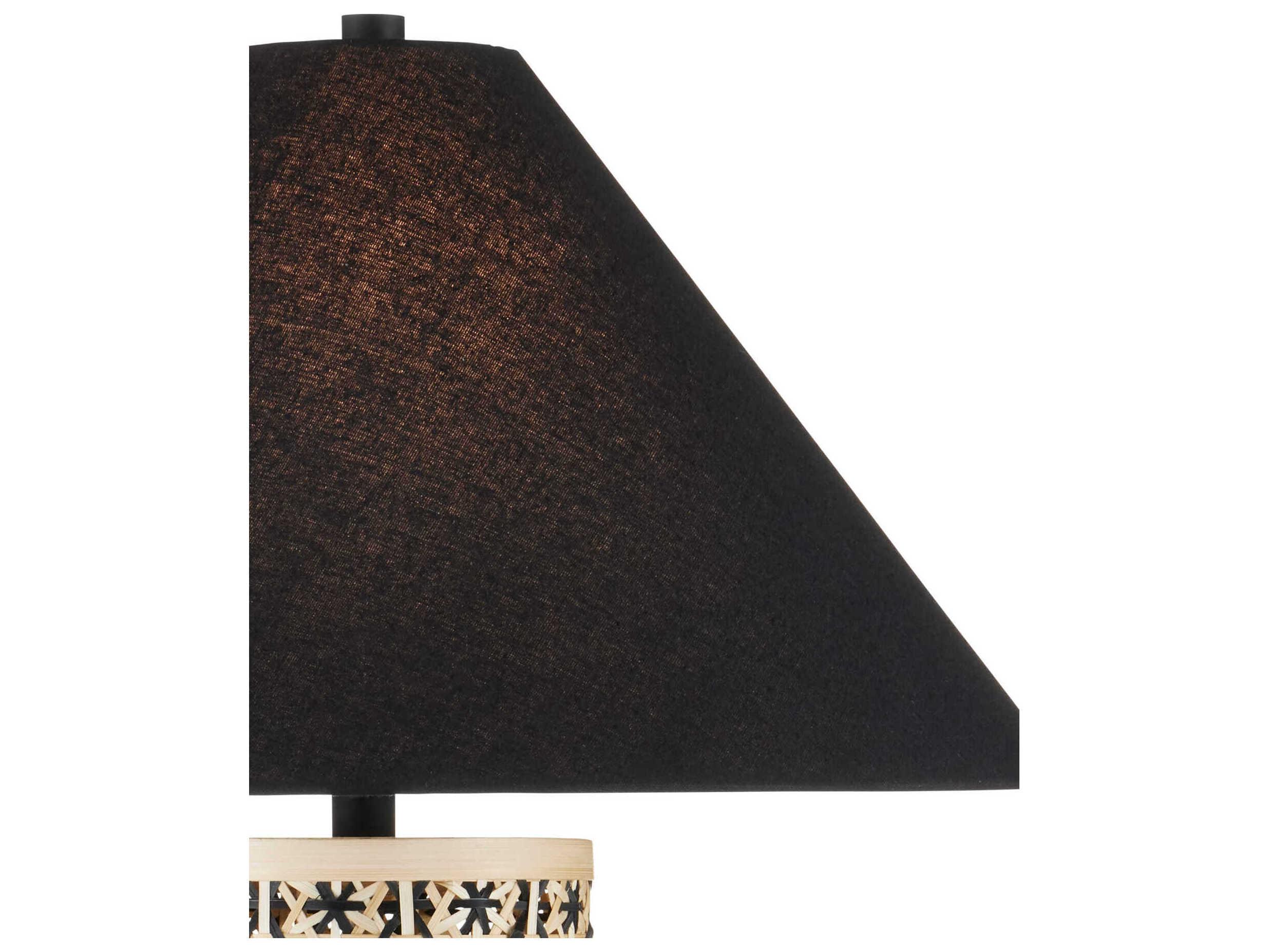Currey & Company Nebulon Natural Black Polyester Buffet Lamp