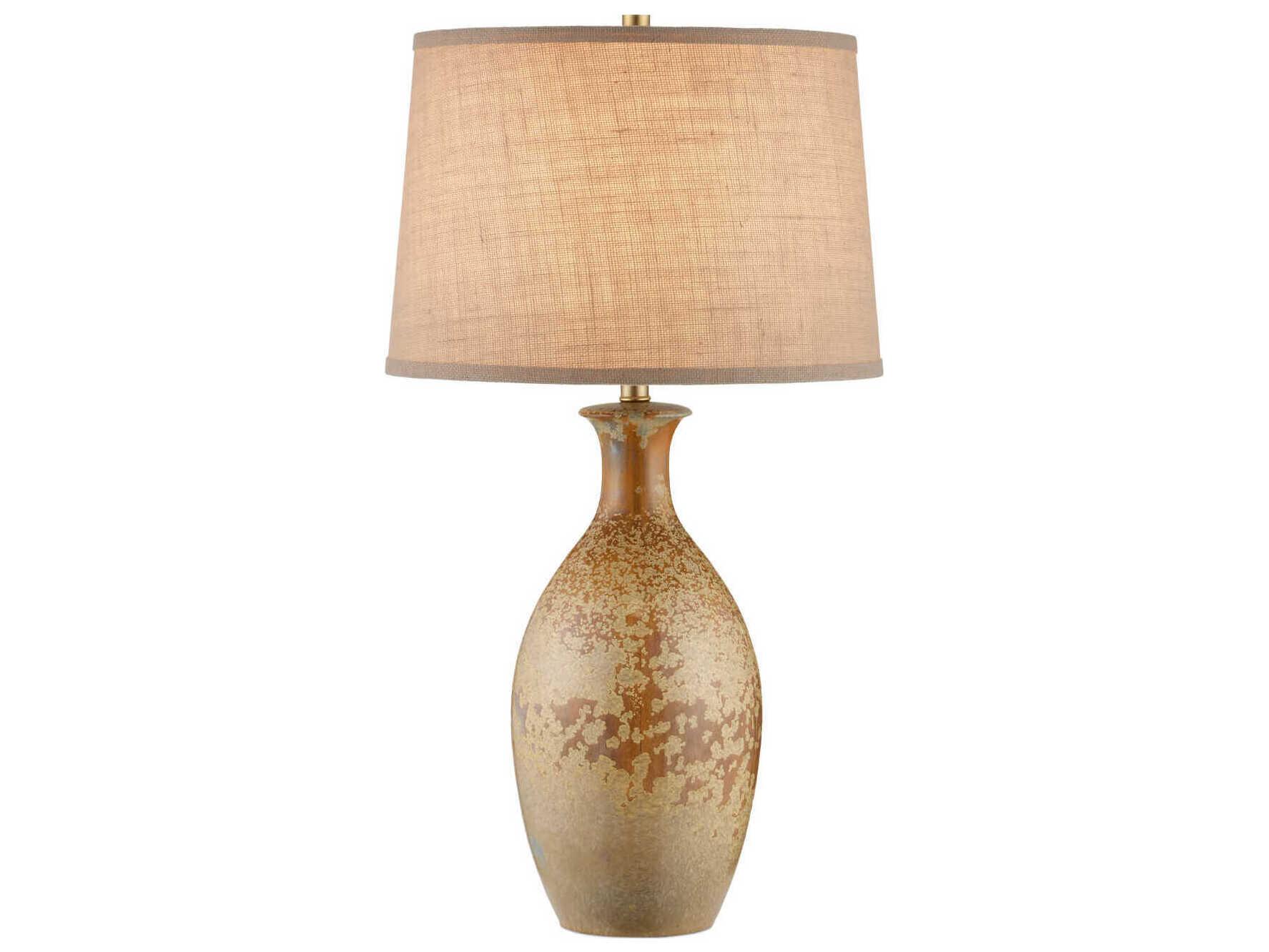 Currey & Company Stellata Ochre White Burlap Brown Buffet Lamp