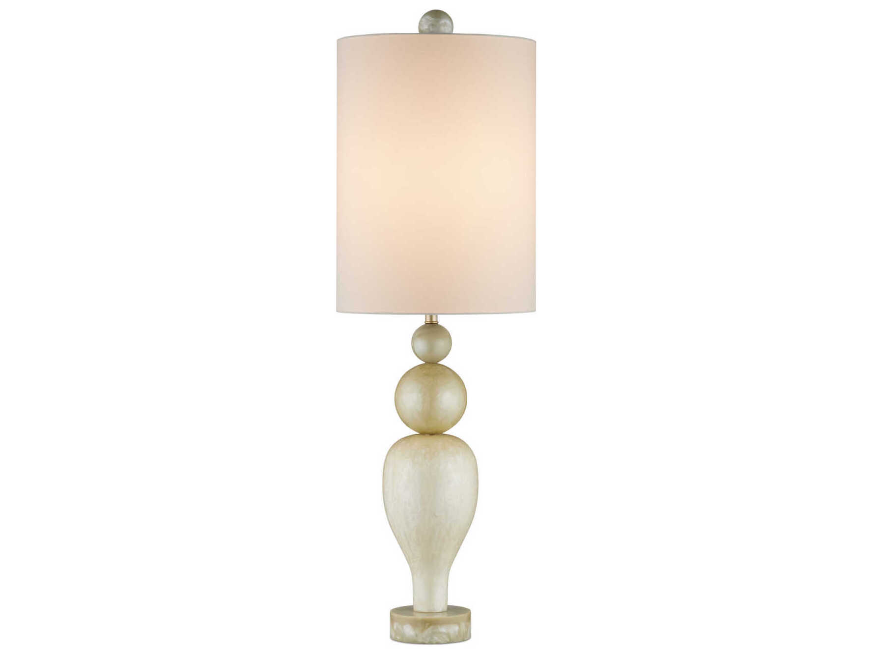 Currey & Company Hutson Warm Ivory Light Olive Egg Shell Cotton Linen Off White Buffet Lamp